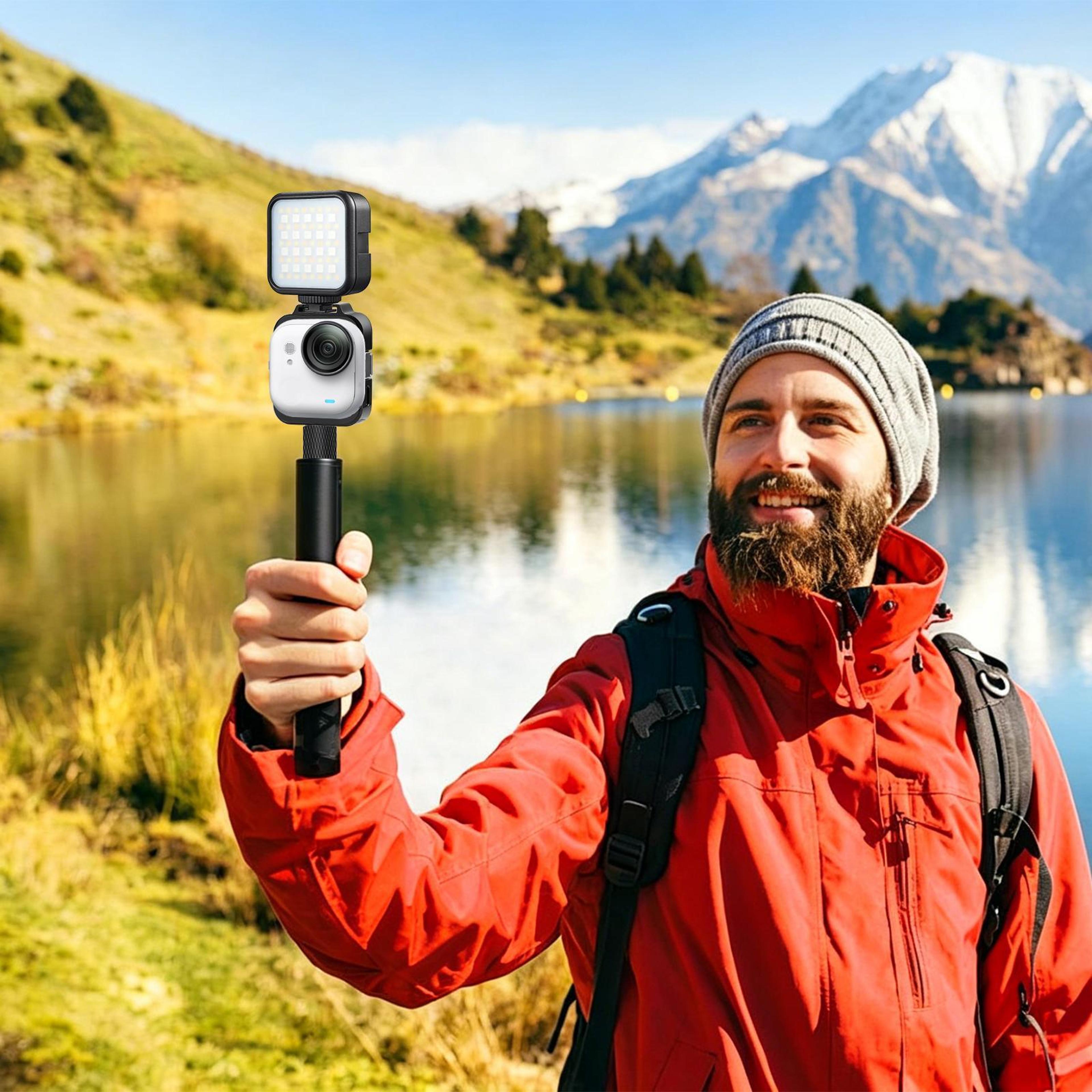 puluz protective frame mount for insta360 go ultra with dual adapter base