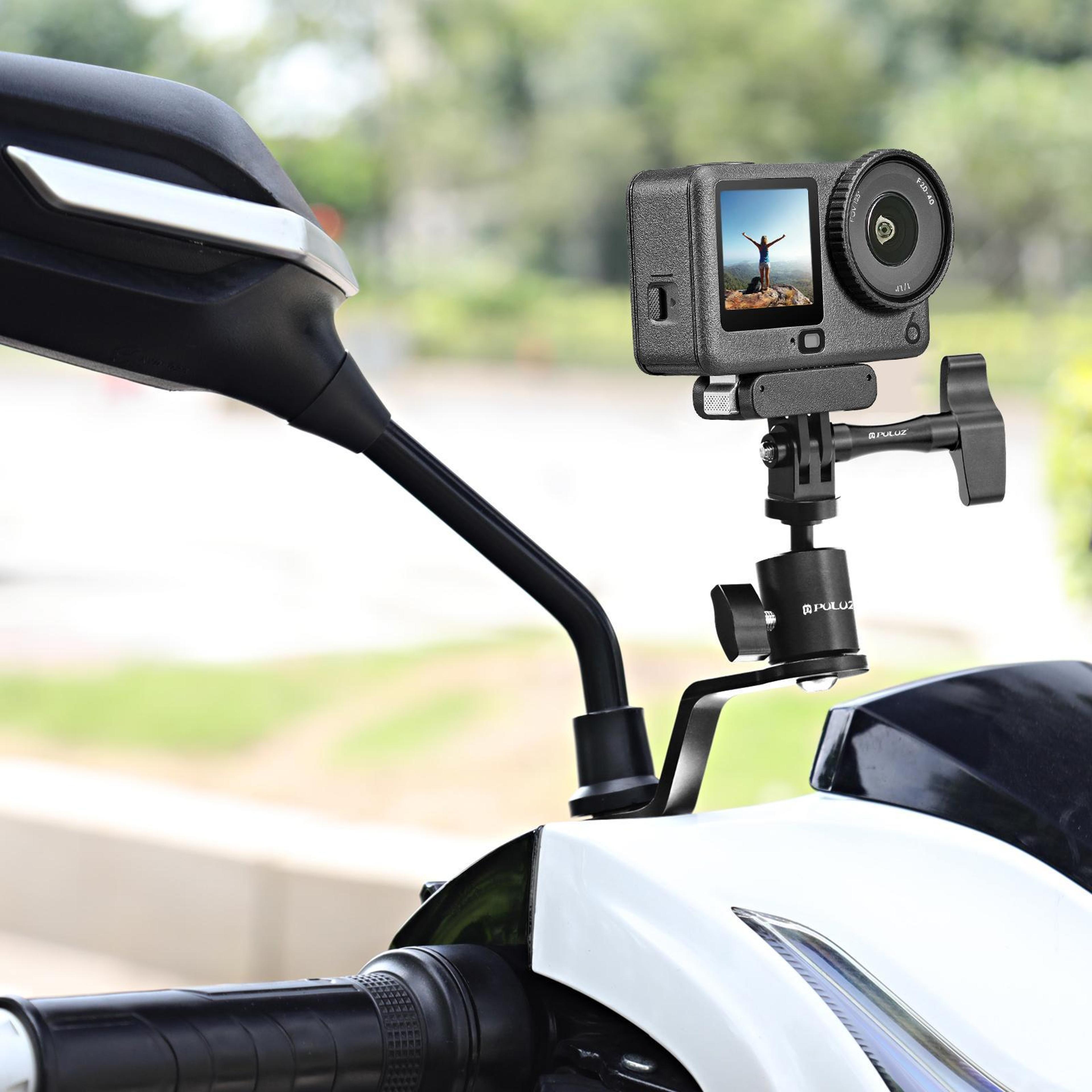 puluz heavy duty motorcycle camera mount for gopro, insta360 & dji action cameras