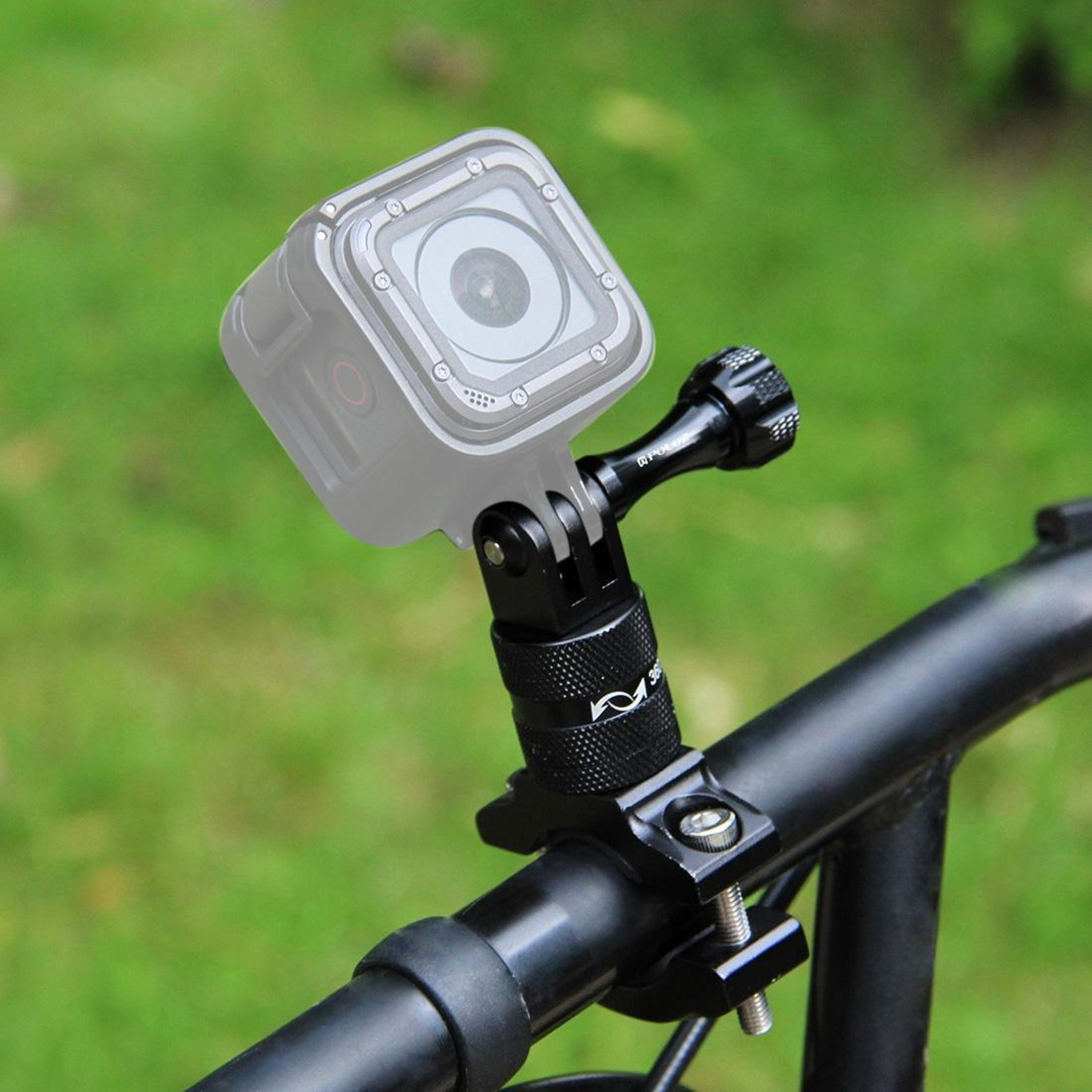 puluz 360° rotating motorcycle camera mount for gopro, insta360 & dji action cameras
