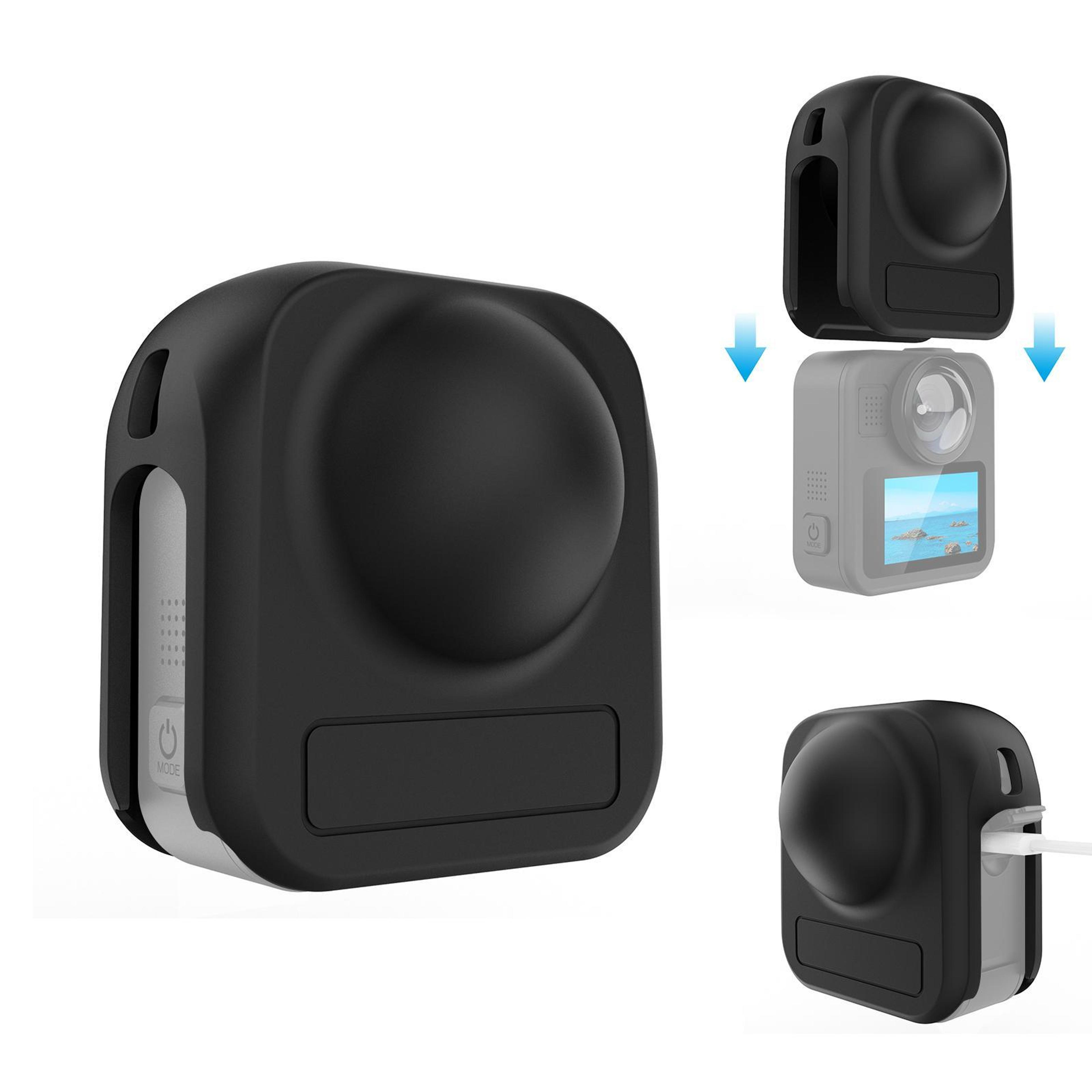 puluz gopro max2 side cover replacement with charging port protection