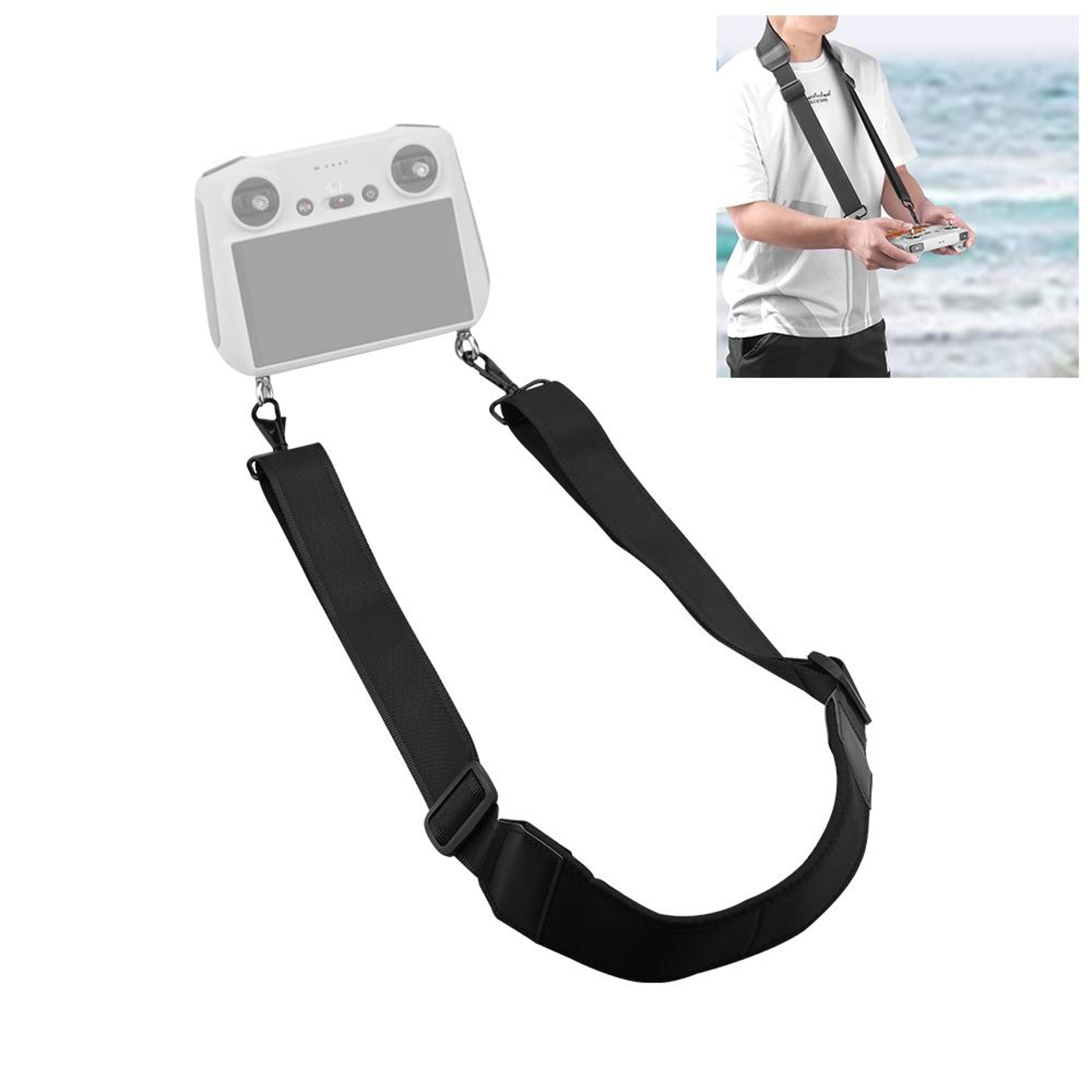 puluz dji rc lanyard adjustable drone controller neck strap for dji rc 2, rc 1 & mini series
