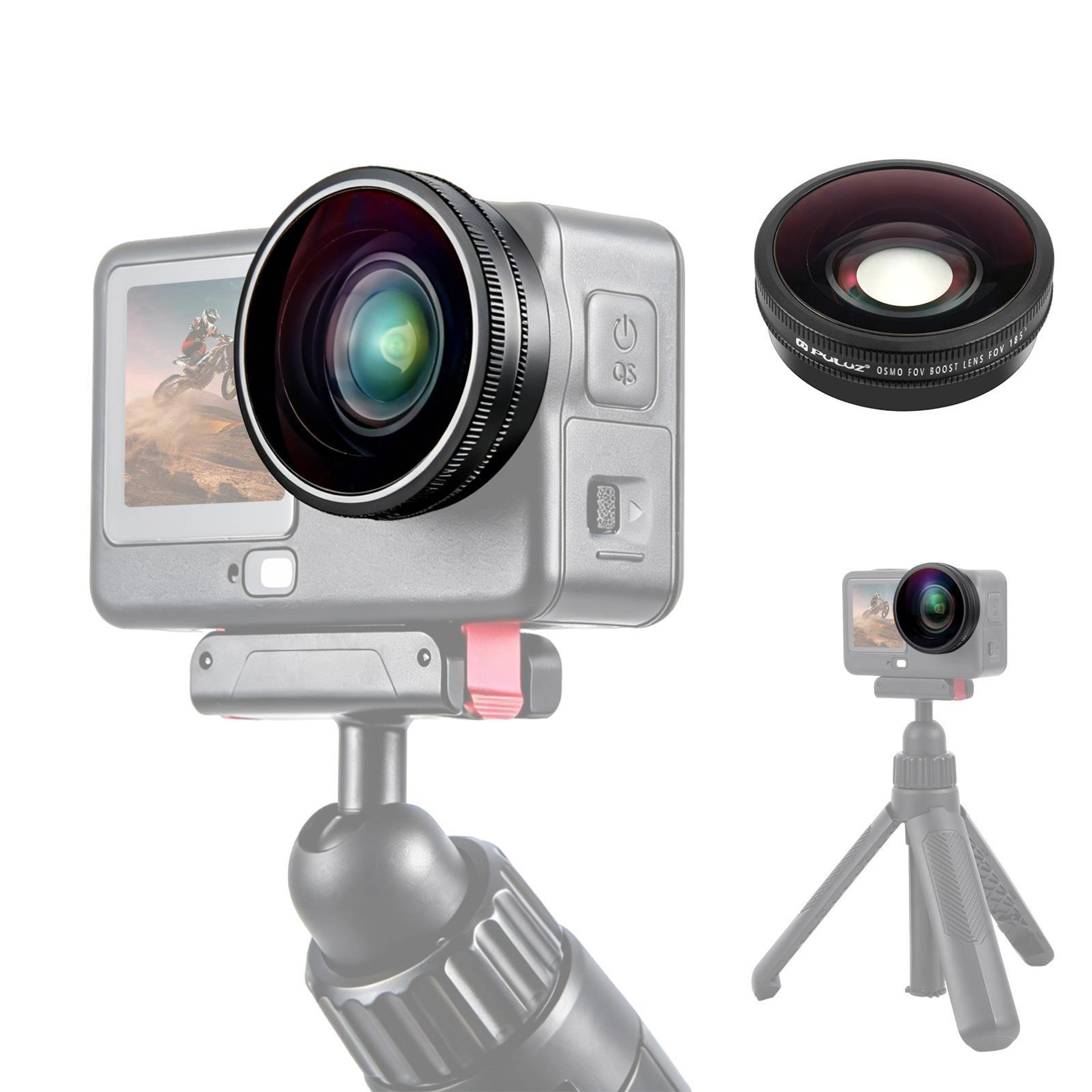 puluz 185° wide angle lens for dji osmo action 6 ultra wide fov camera lens