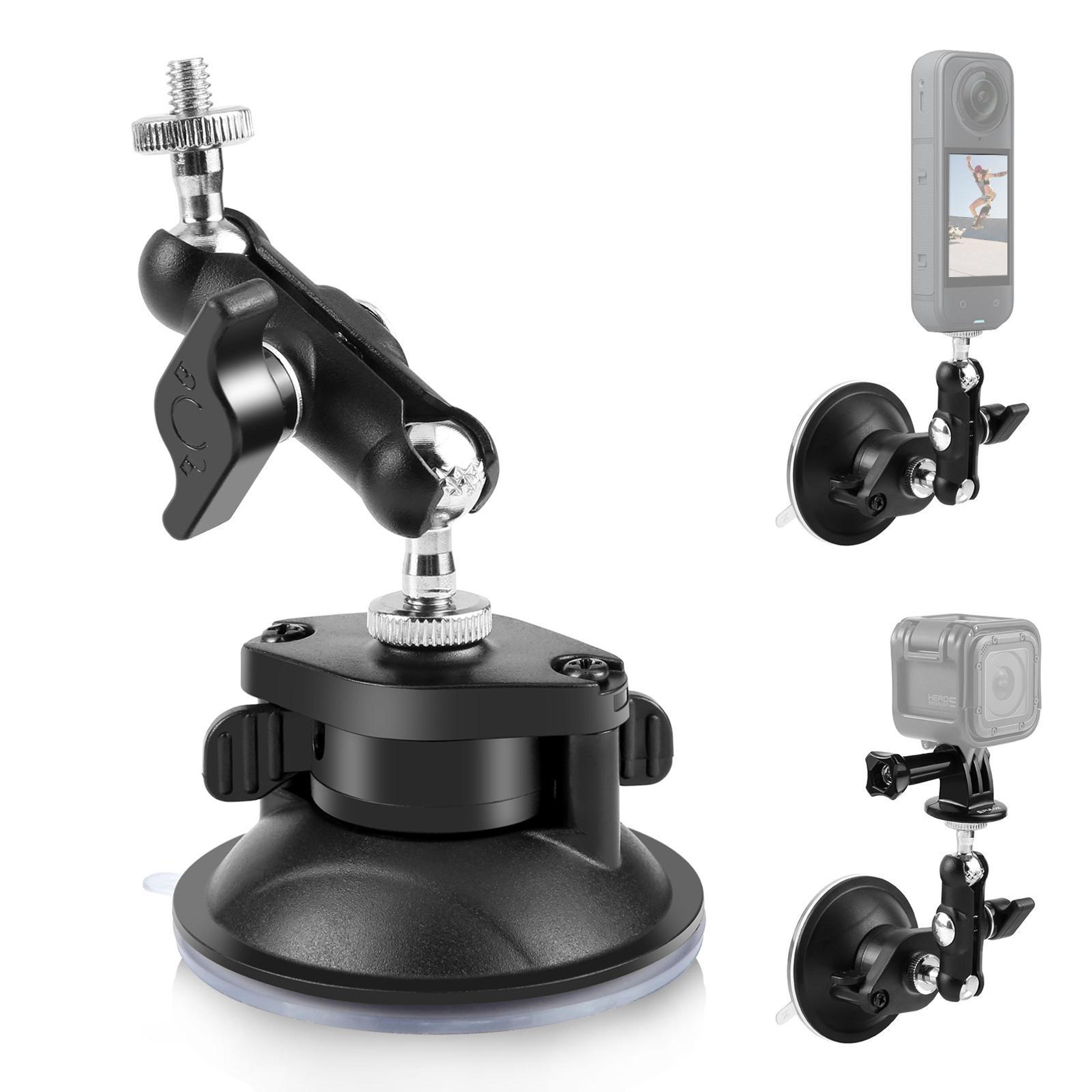 puluz 360° camera suction cup mount with magic arm & universal adapters