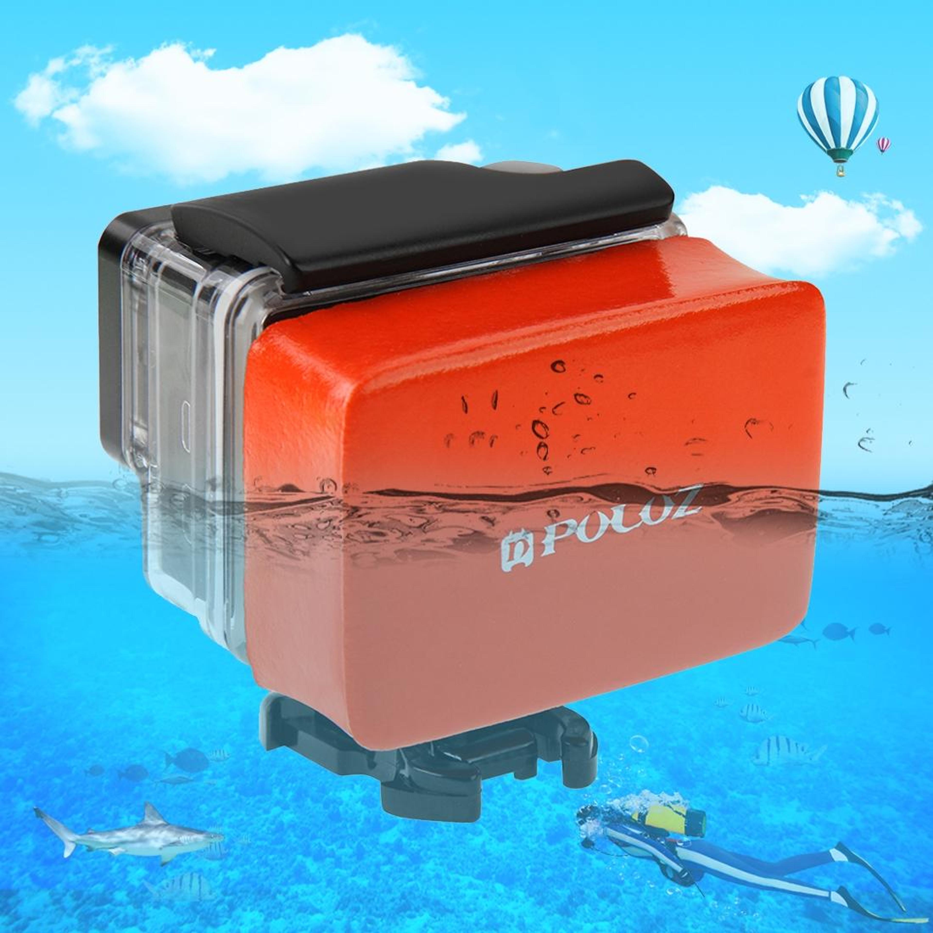puluz action camera float with adhesive mount for gopro, dji & insta360