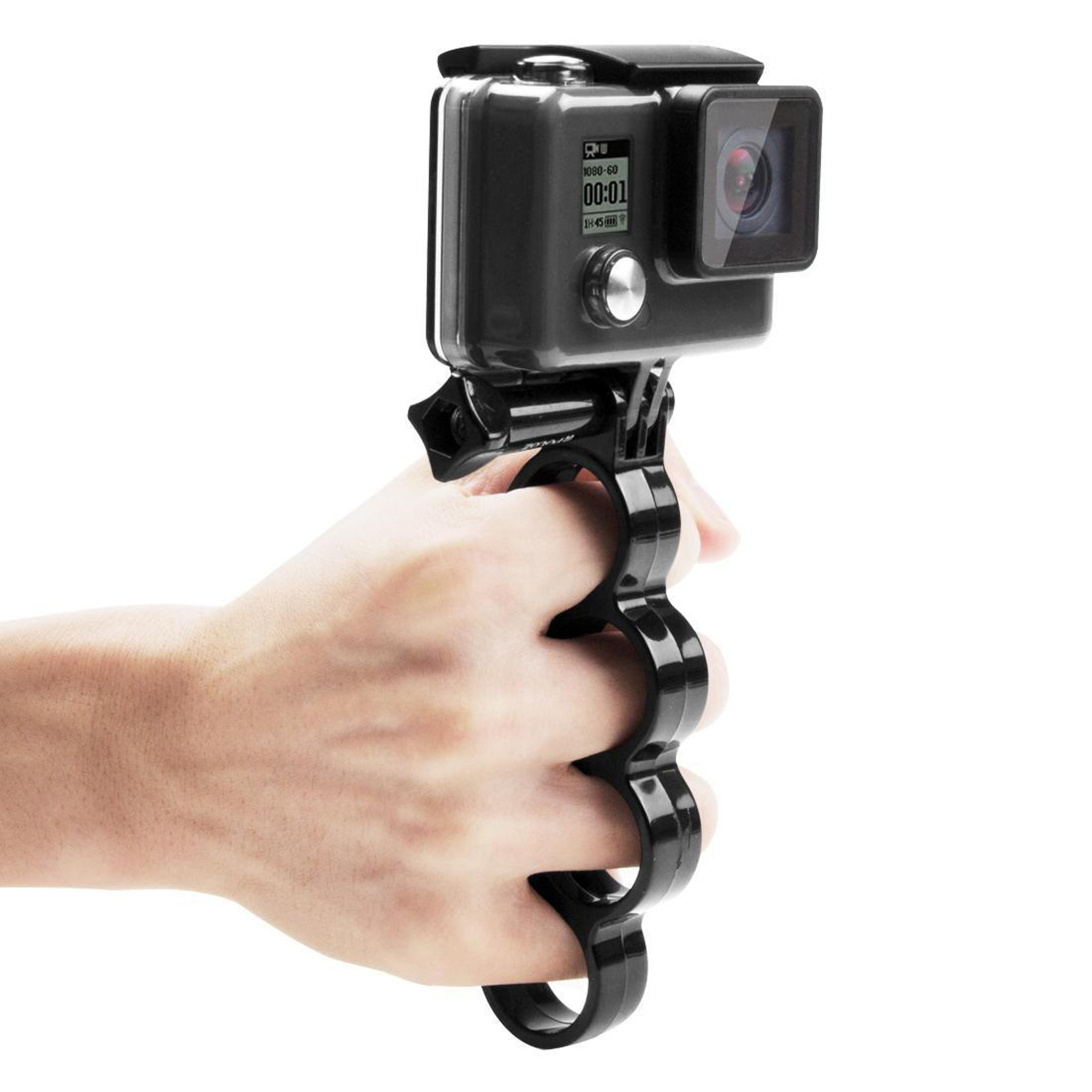 puluz ergonomic action camera grip ring mount for gopro, insta360 & dji