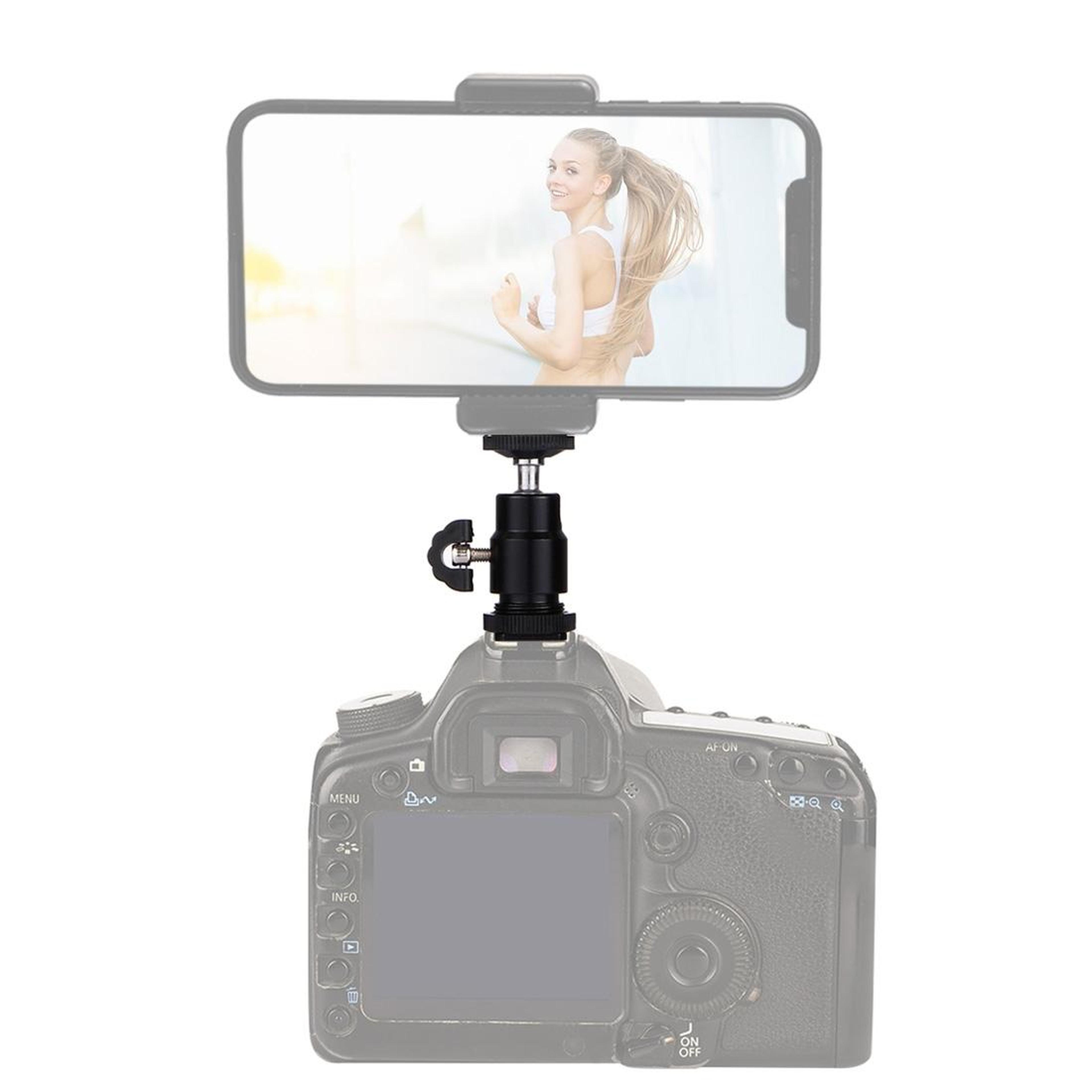 puluz mini ball head tripod mount with lock 1/4 inch camera cold shoe adapter