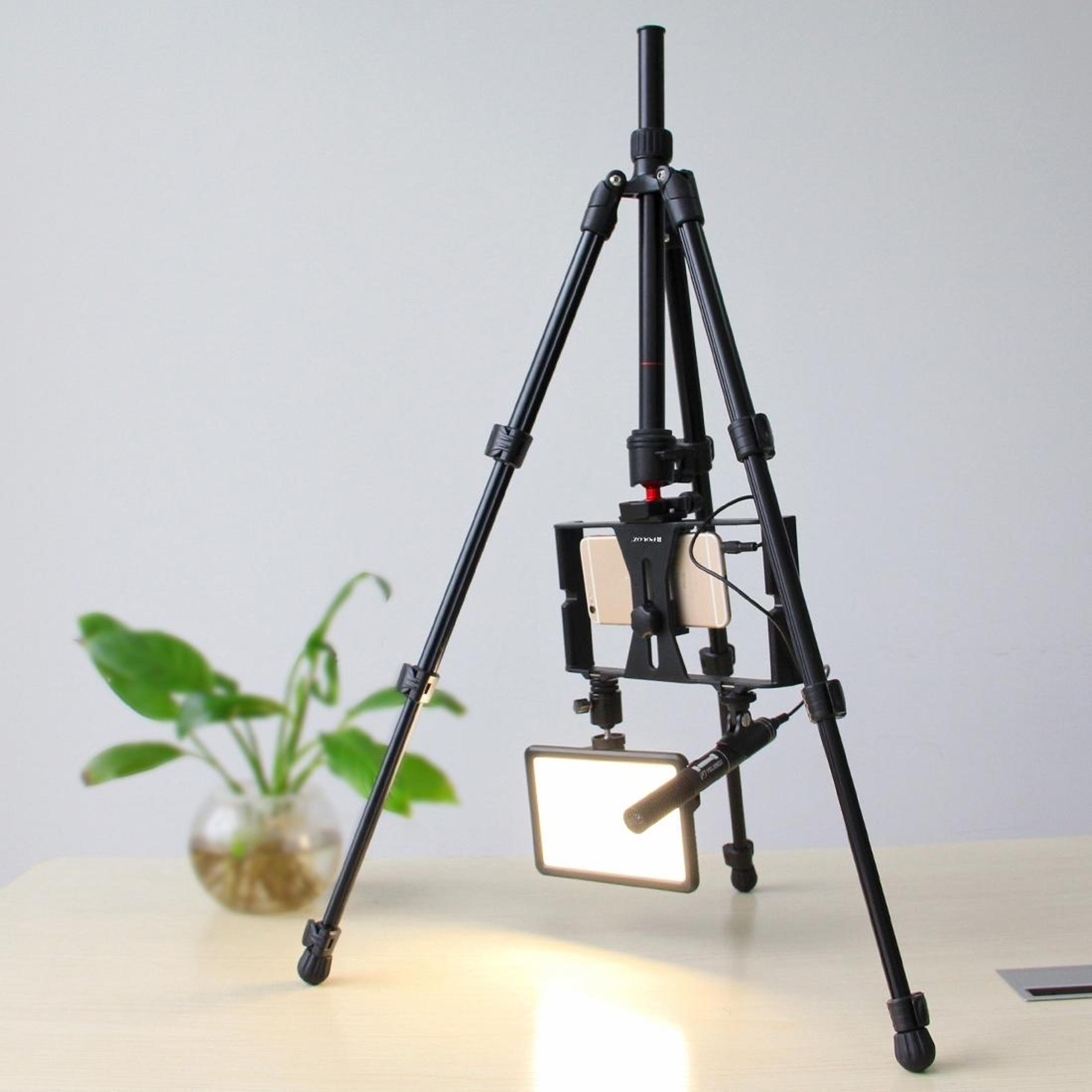 puluz portable camera tripod with 360° ball head adjustable height for dslr photography