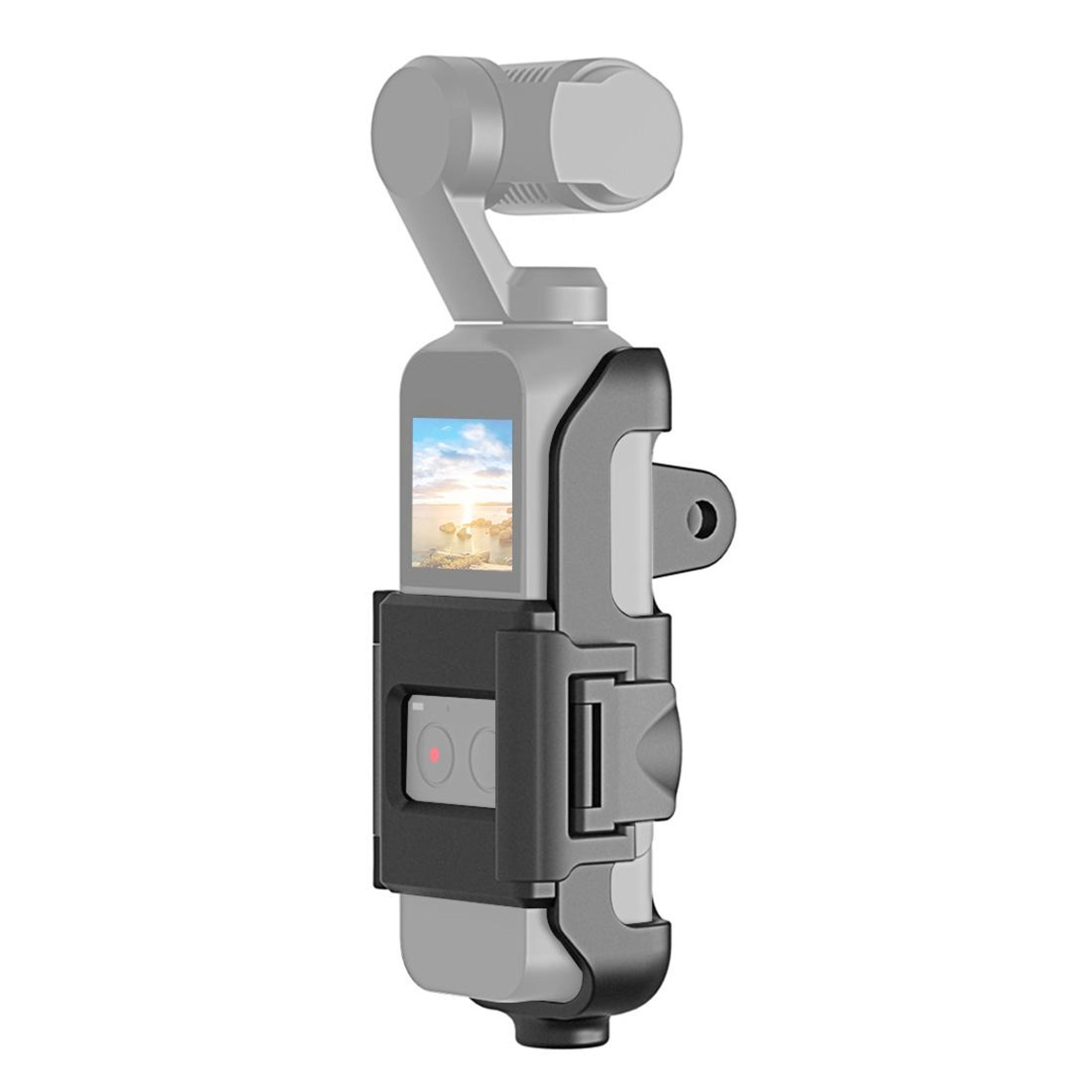 puluz dji osmo pocket protective mount frame with tripod adapter for action camera accessories