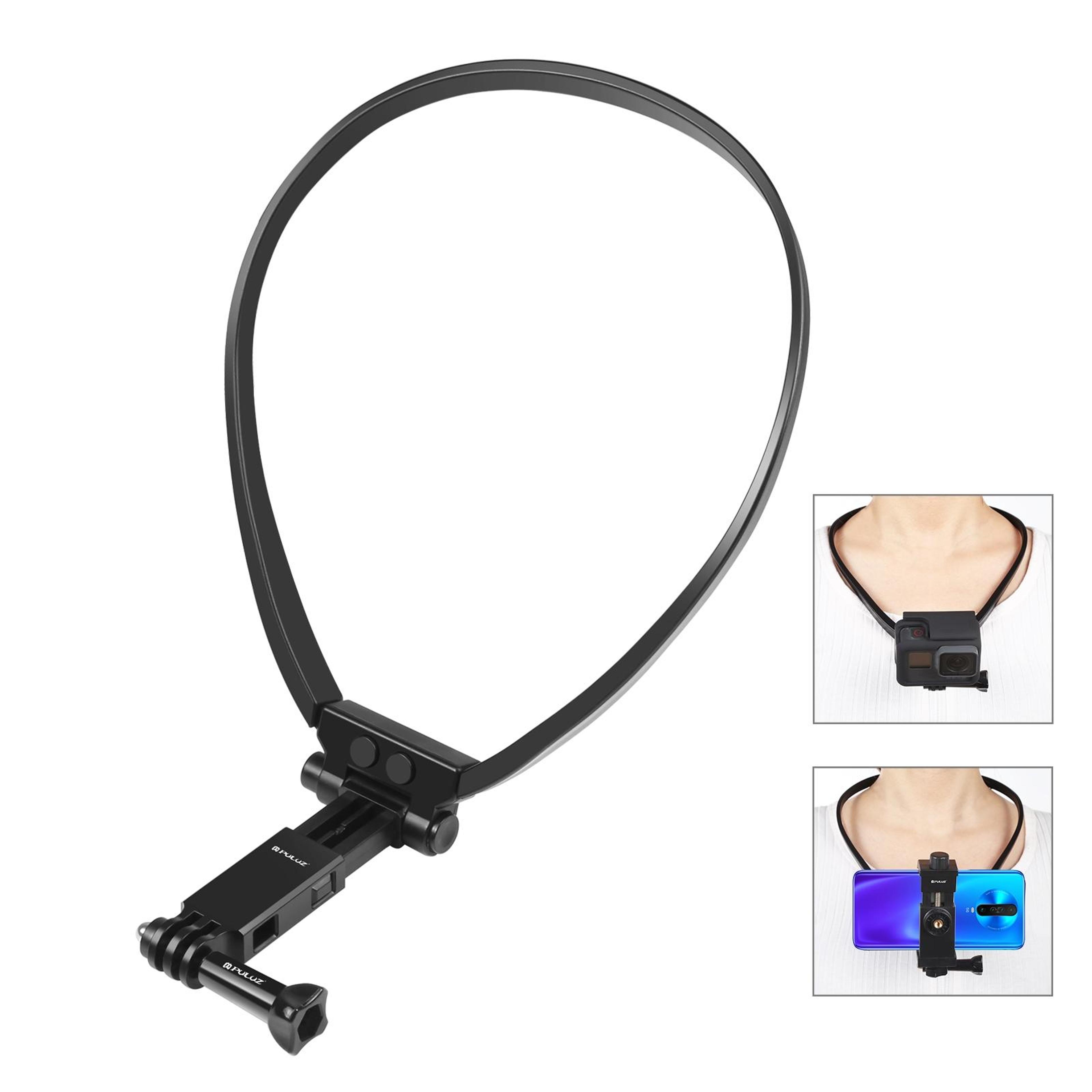 puluz hand free pov camera neck mount for gopro, smartphones & vlogging