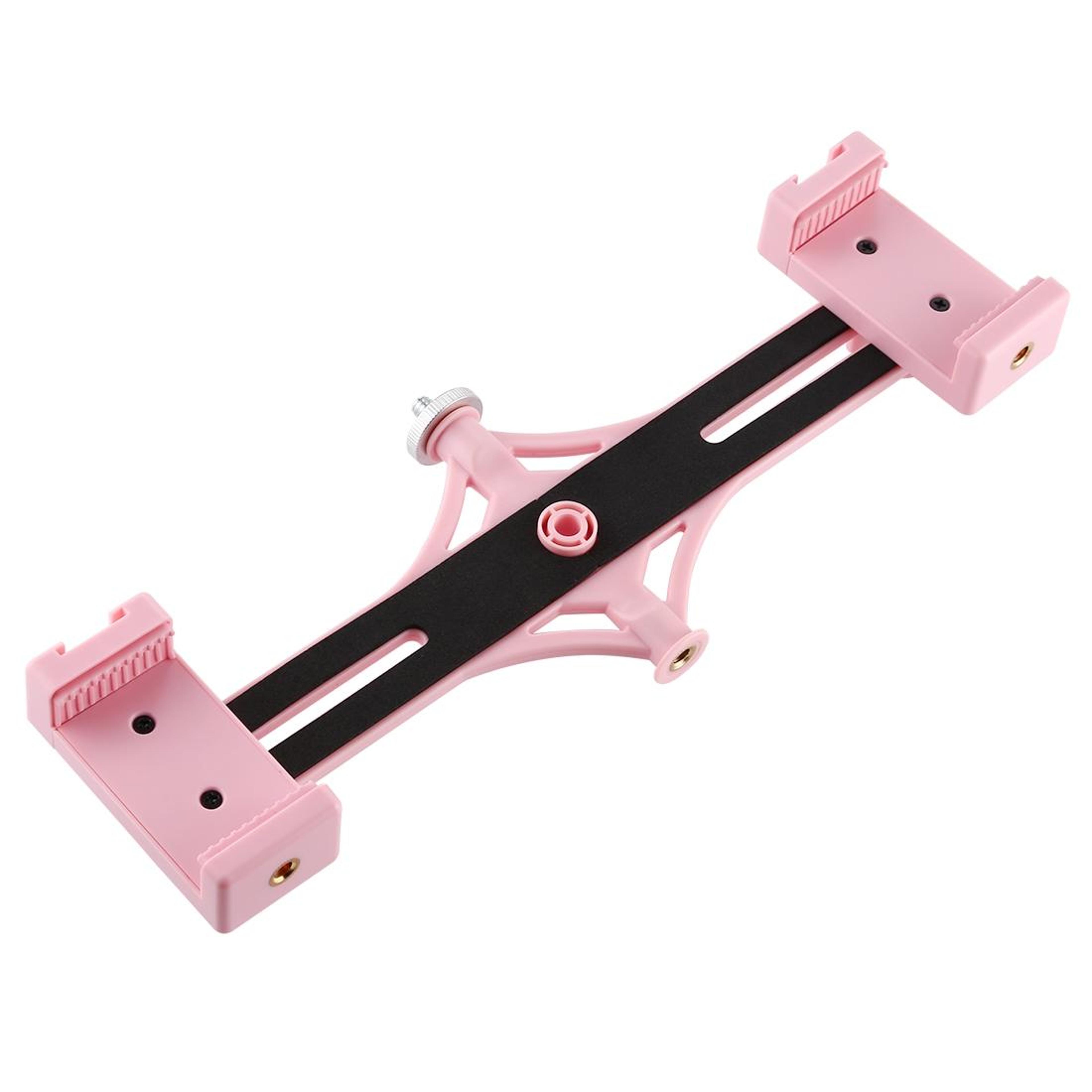 dual phone live streaming mount with adjustable tripod adapter for content creators