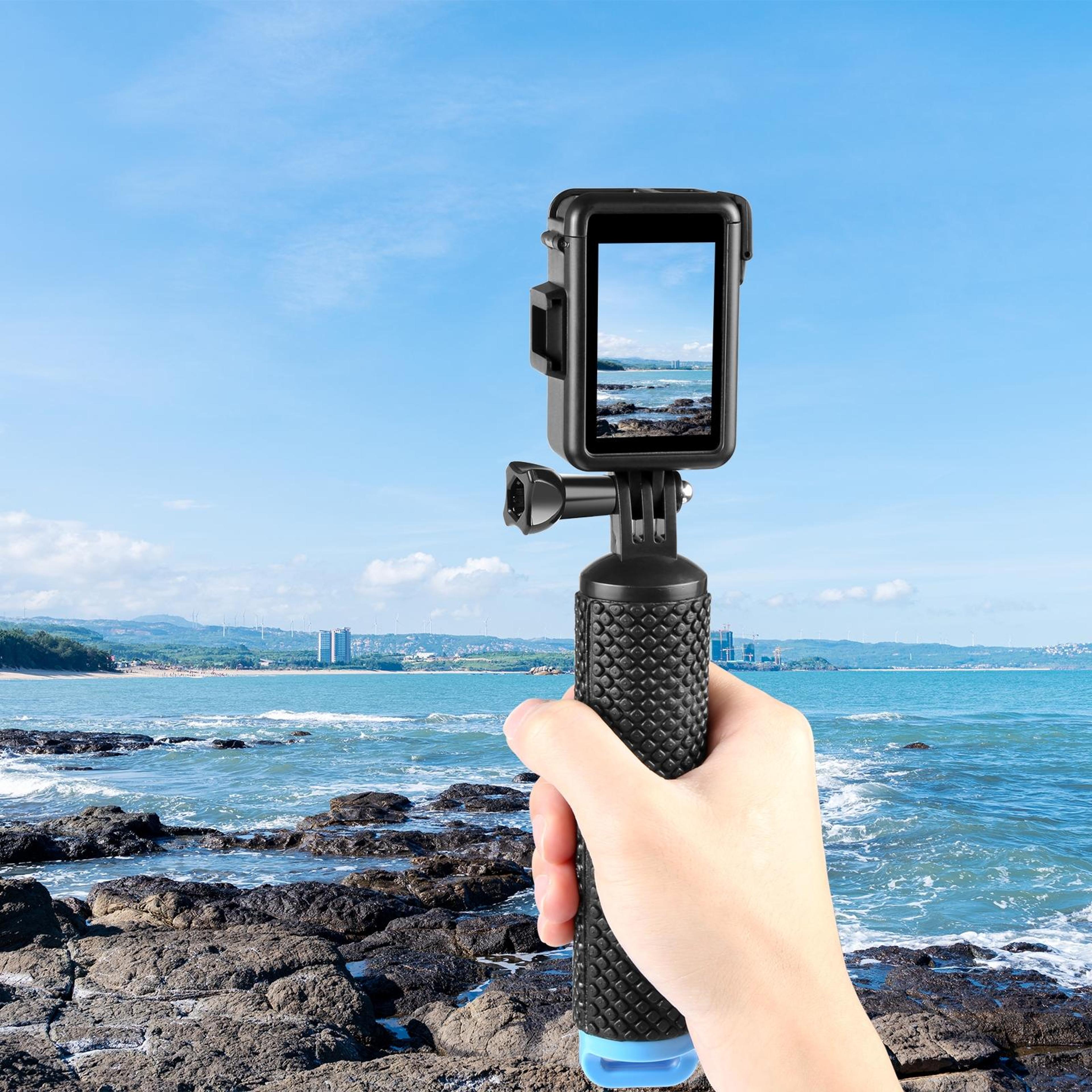 puluz vertical protective camera cage with cold shoe for dji osmo action 5 pro, 4 & 3