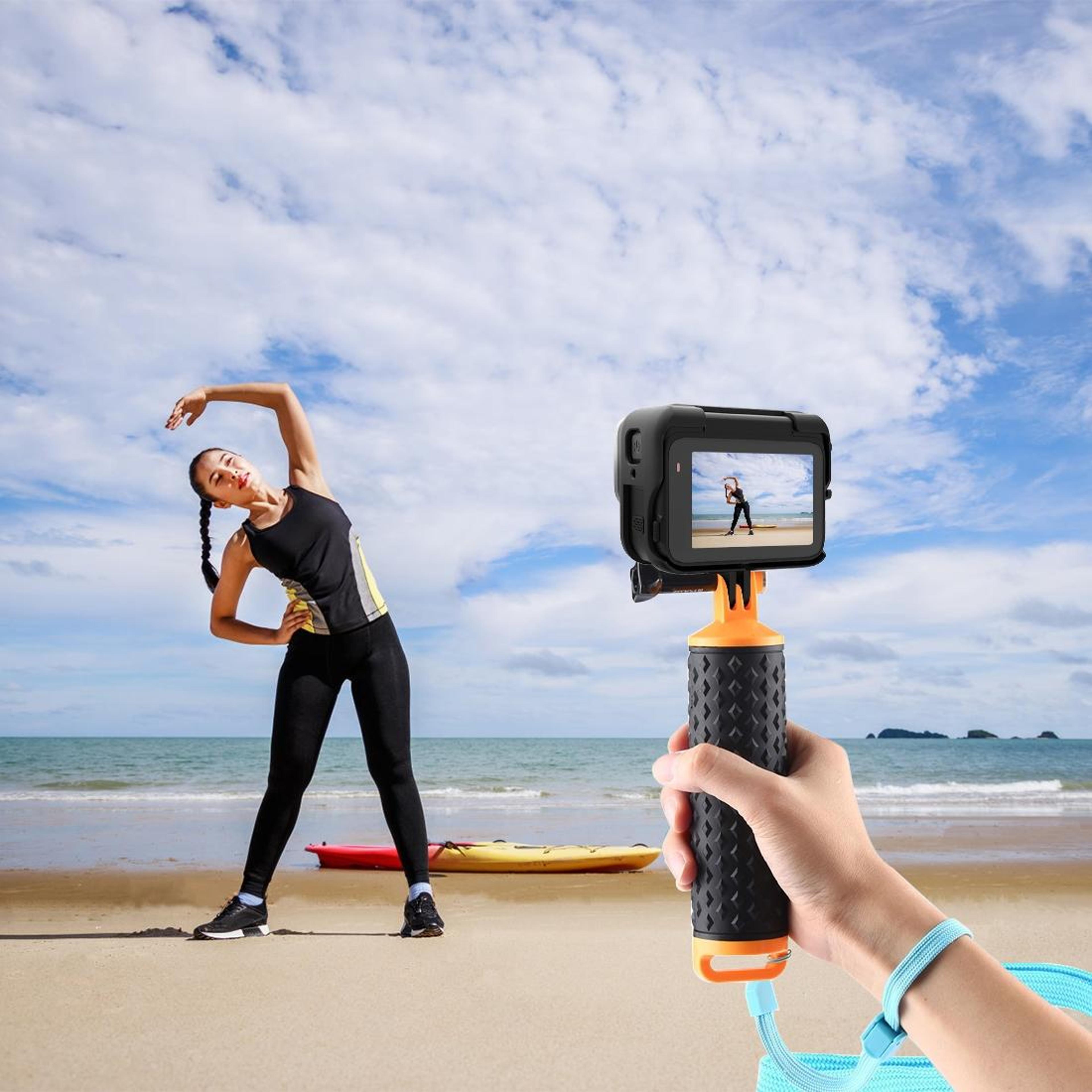 puluz protective cage for insta360 ace pro cold shoe mount action camera frame