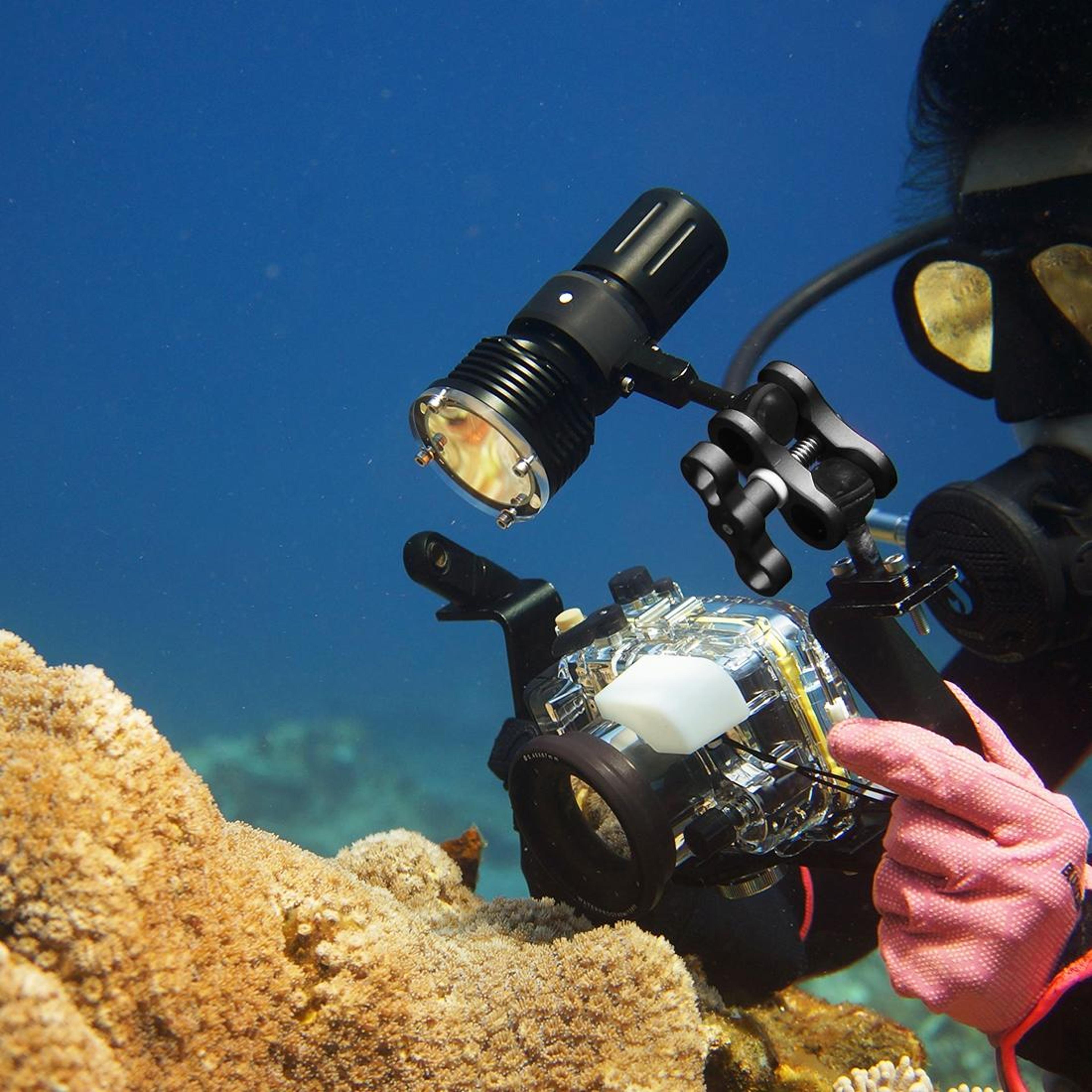 puluz underwater camera clamp diving camera bracket for scuba photography rigs