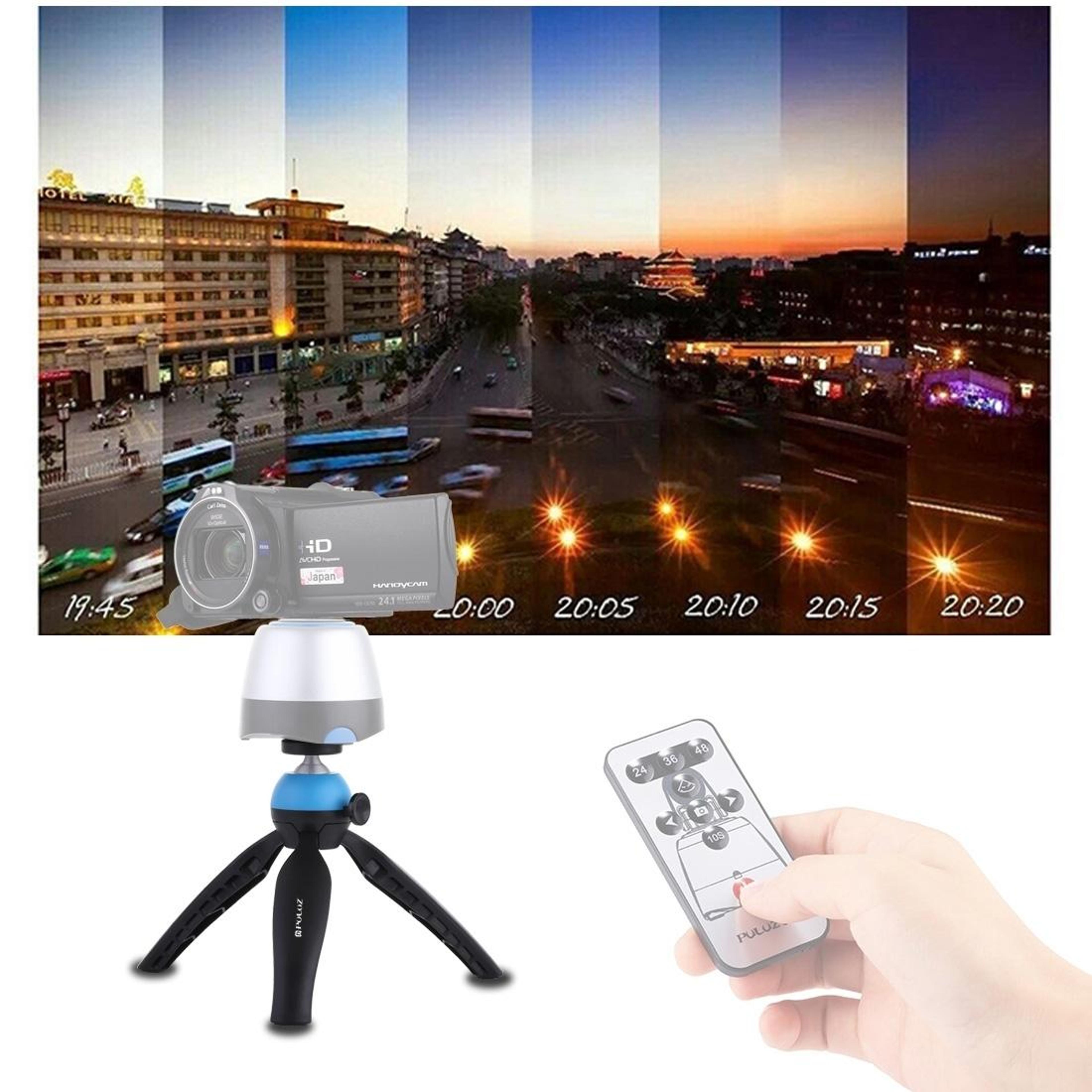 puluz pocket mini tripod mount with 360 degree ball head for smartphones, gopro, dslr camerasblues
