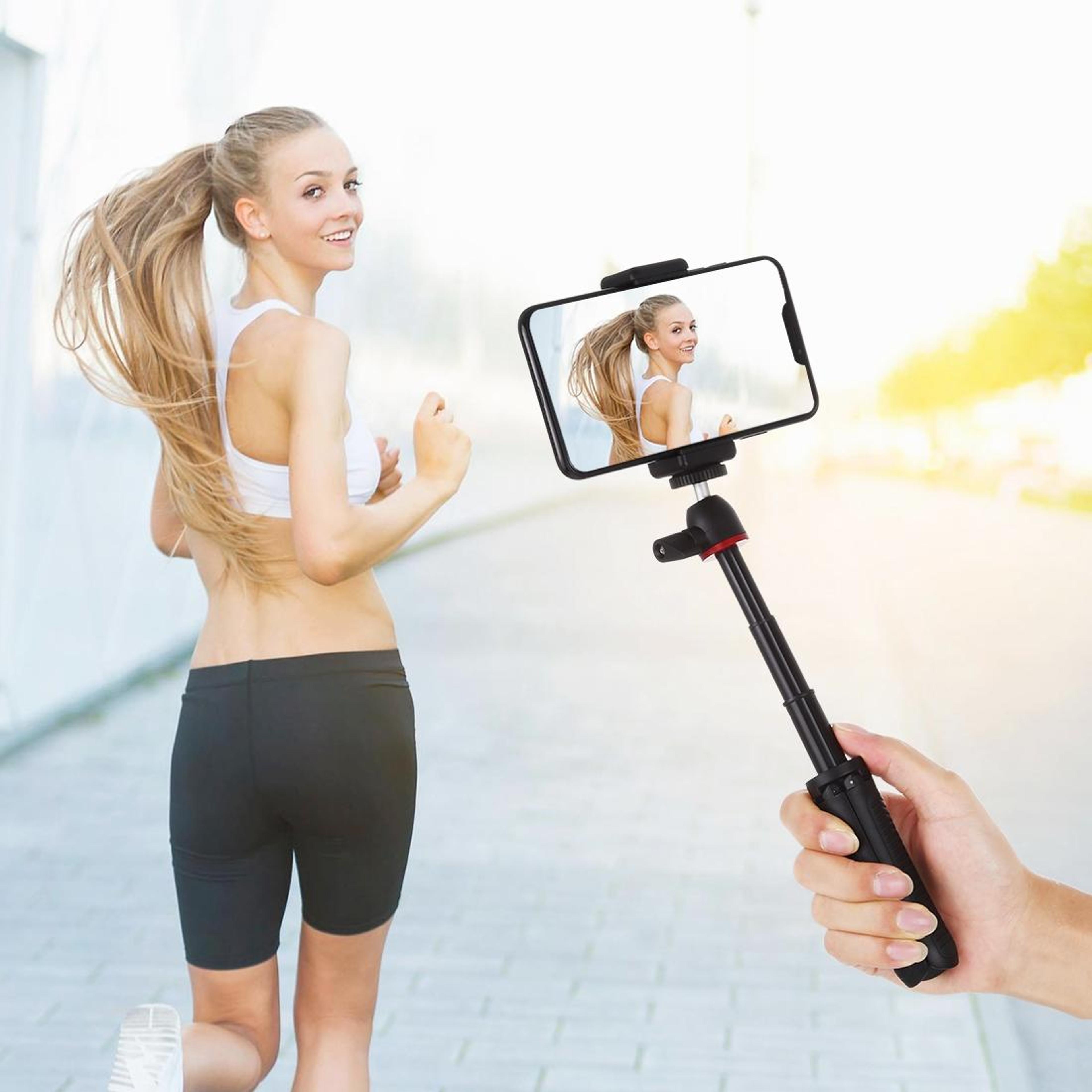 puluz universal phone tripod mount & selfie stick holder with adjustable smartphone clamp