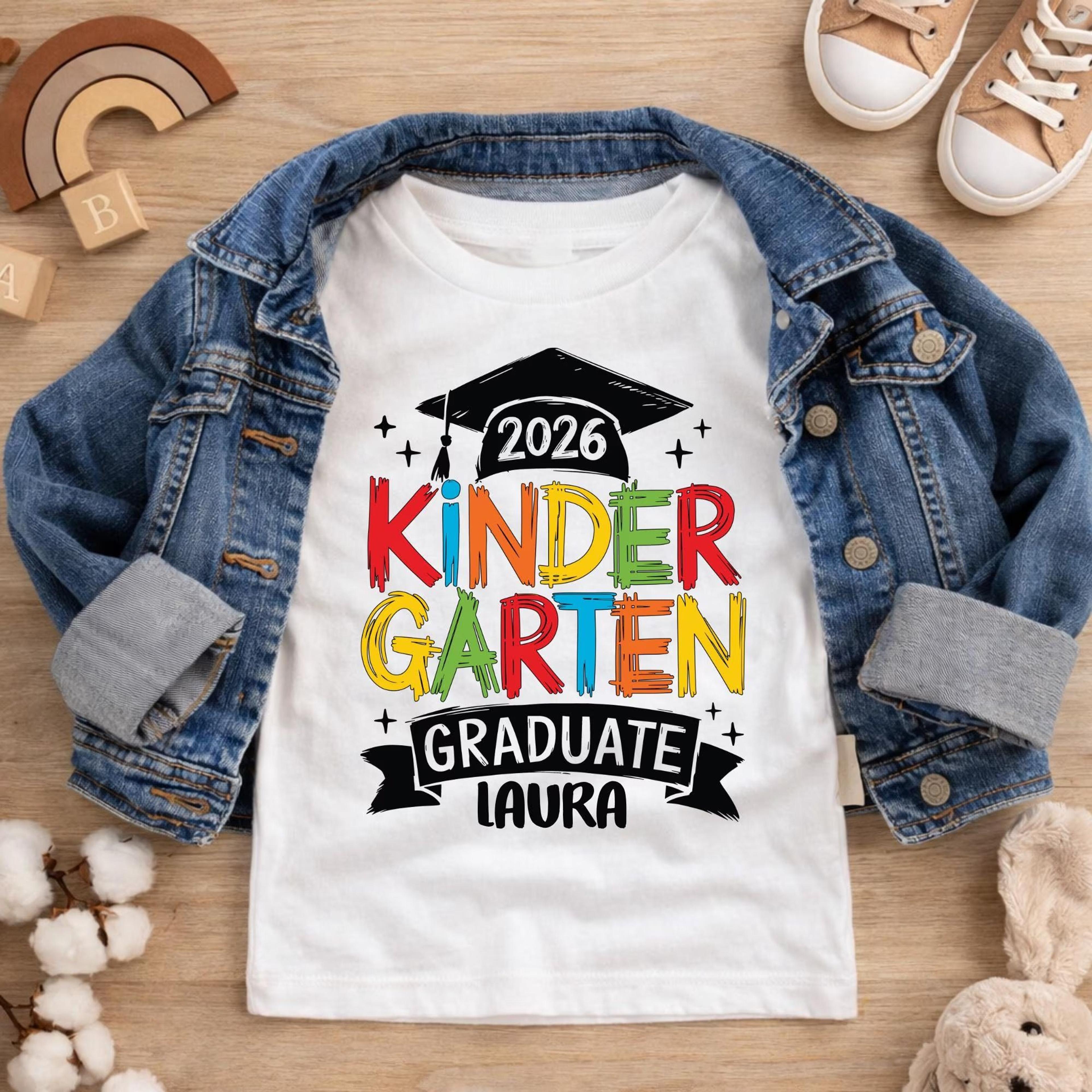 personalized kindergarten graduation shirt 2026, custom kinder graduate tee, last day of school shirt