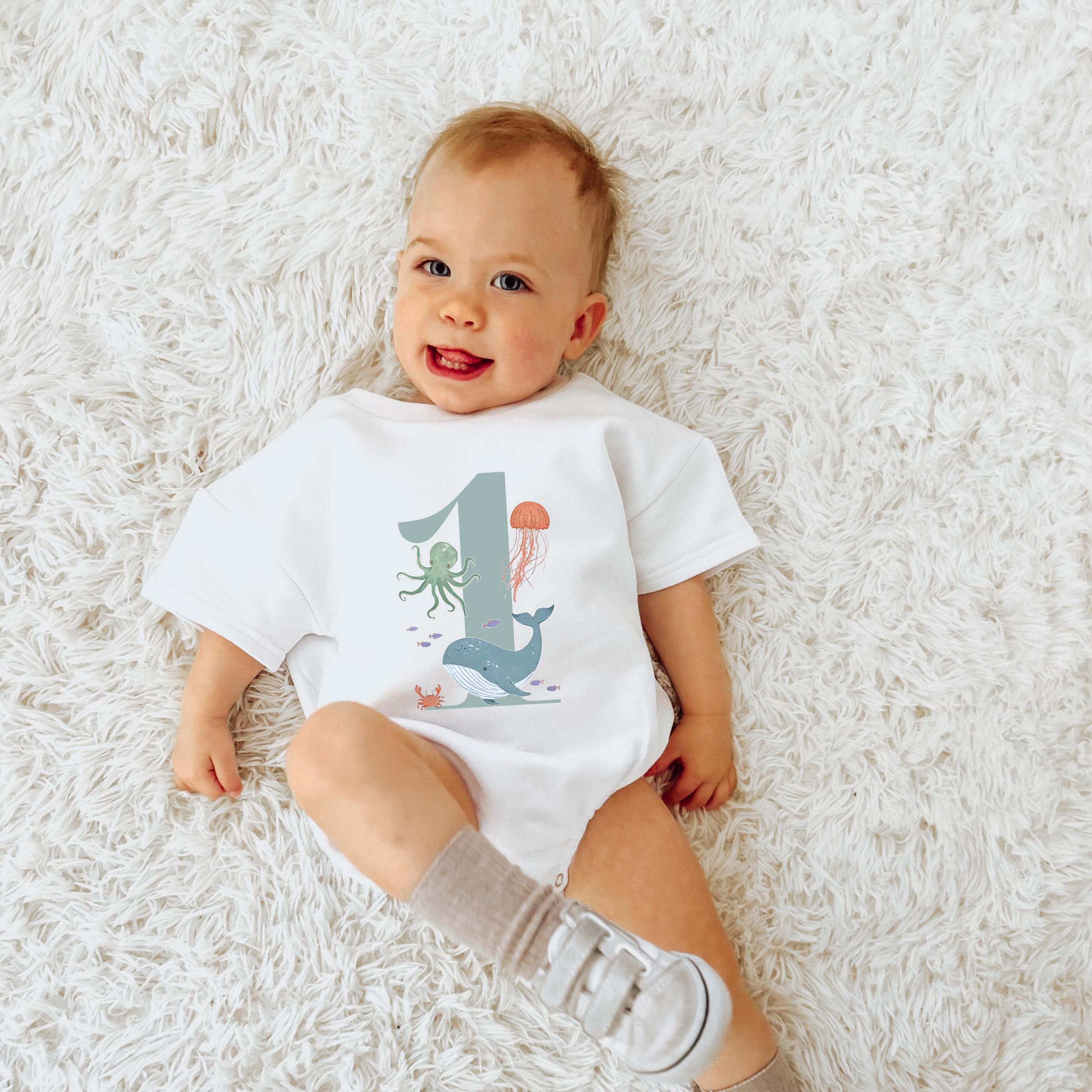 under the sea birthday shirt, ocean birthday outfit, pastel mermaid birthday romper, sea theme birthday tee, cake smash
