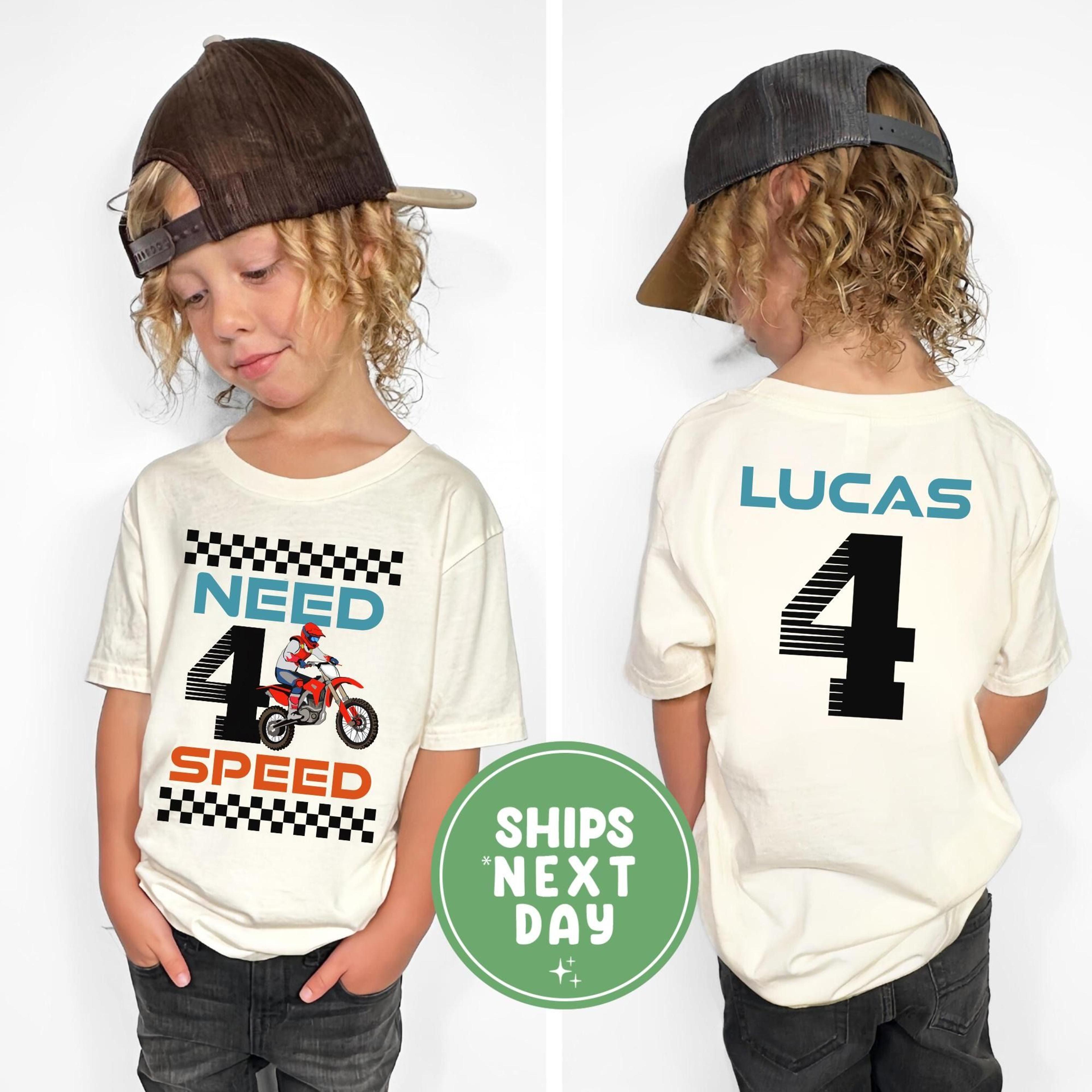 need 4 speed birthday shirt personalized 4th birthday dirt bike shirt custom name racing birthday boy outfit