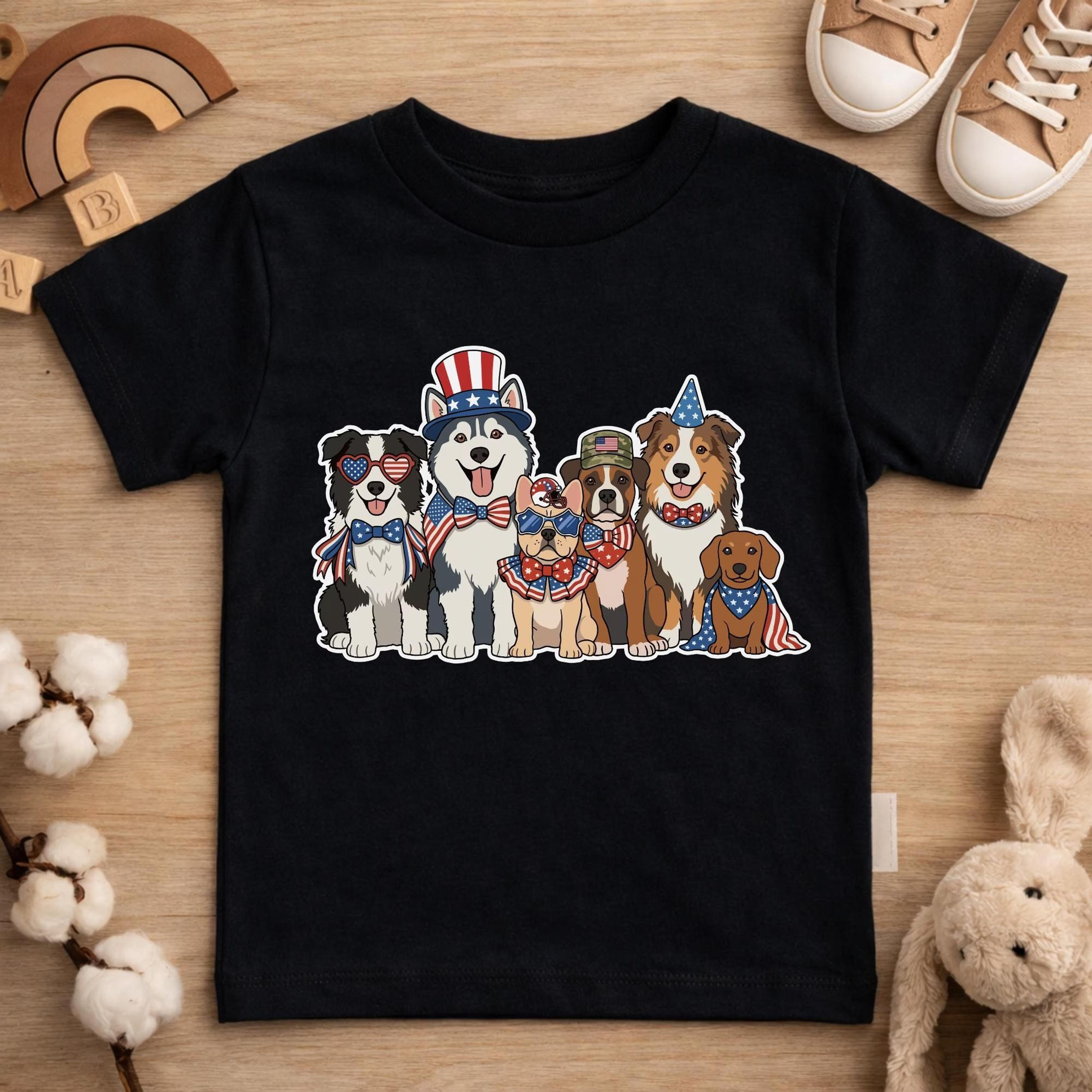 patriotic dog shirt kids fourth of july puppy tee american flag dog lover shirt independence day kids t shirt