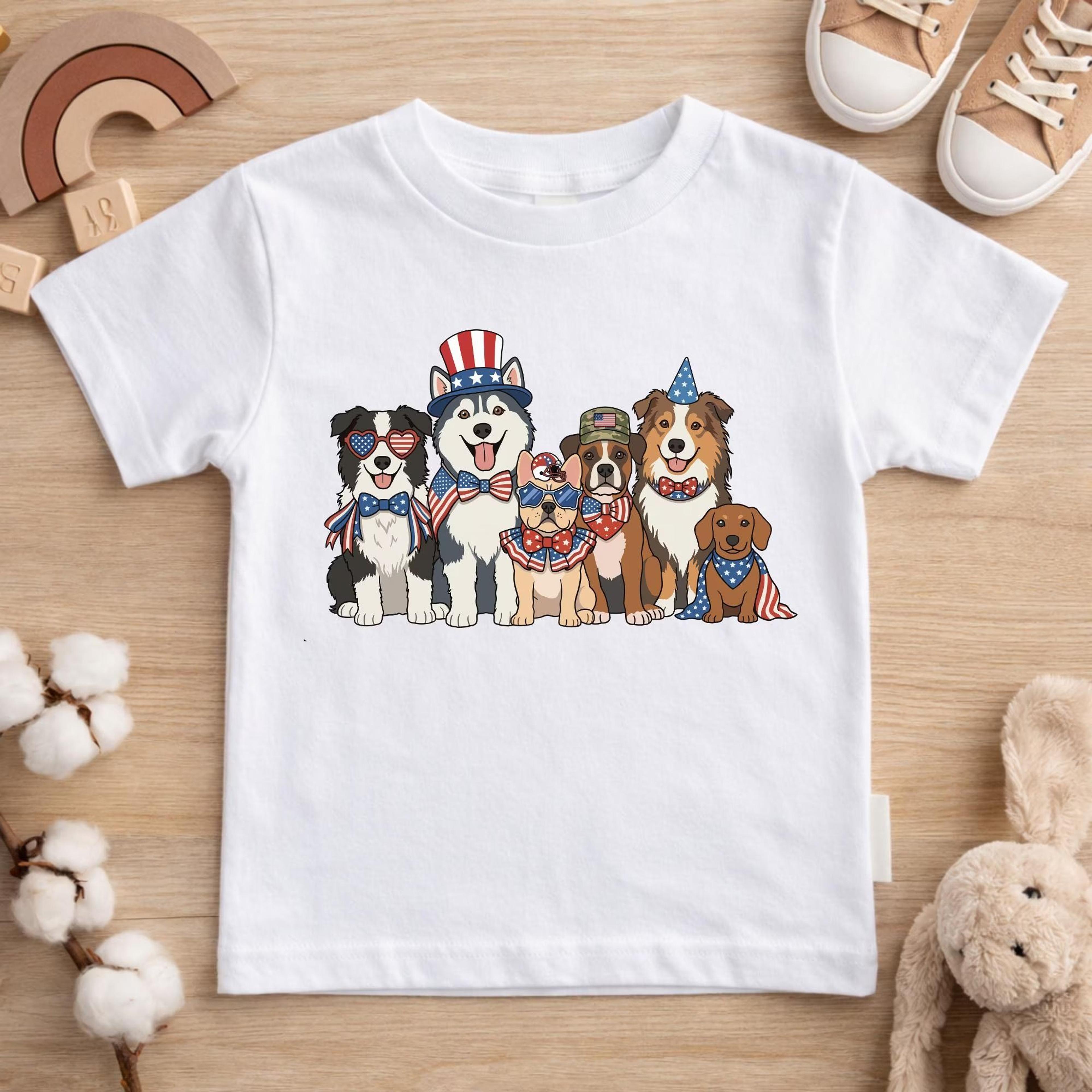 patriotic dog shirt kids fourth of july puppy tee american flag dog lover shirt independence day kids t shirt
