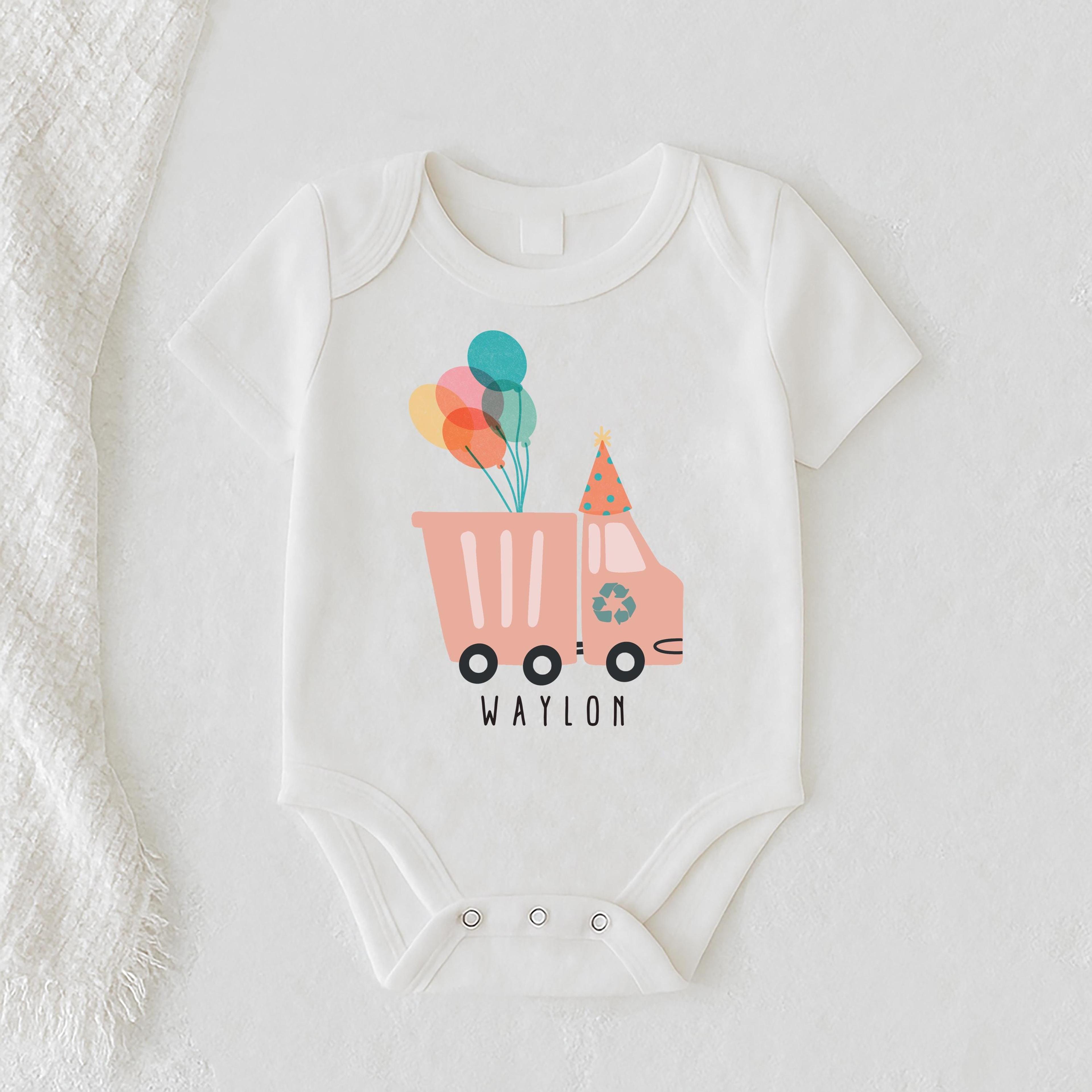 garbage truck birthday outfit, girl truck birthday shirt, recycling truck romper, construction birthday tee, cake smash