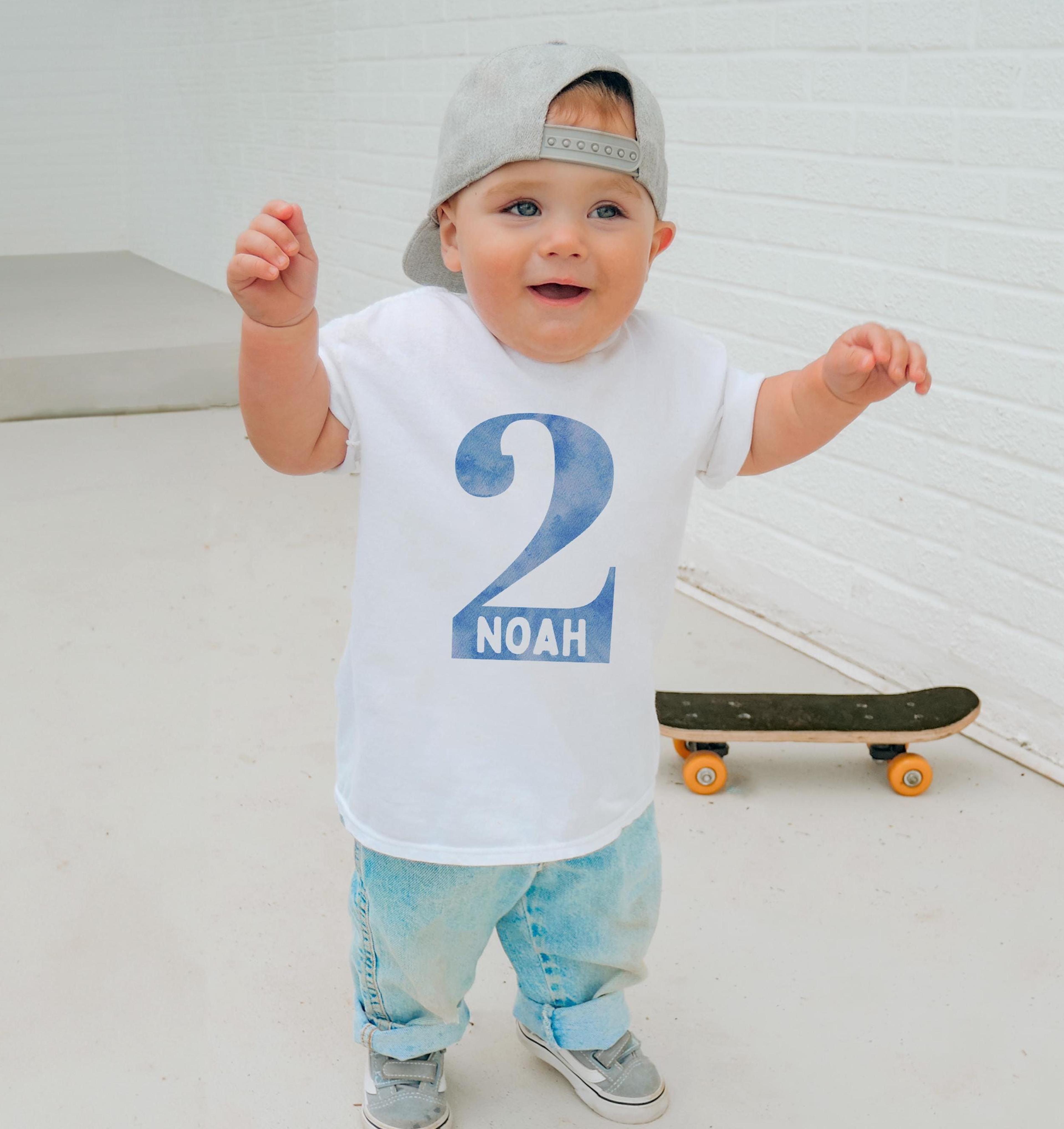 blue number birthday shirt, custom birthday boy outfit, personalized birthday tee, boy birthday shirt, milestone birthda
