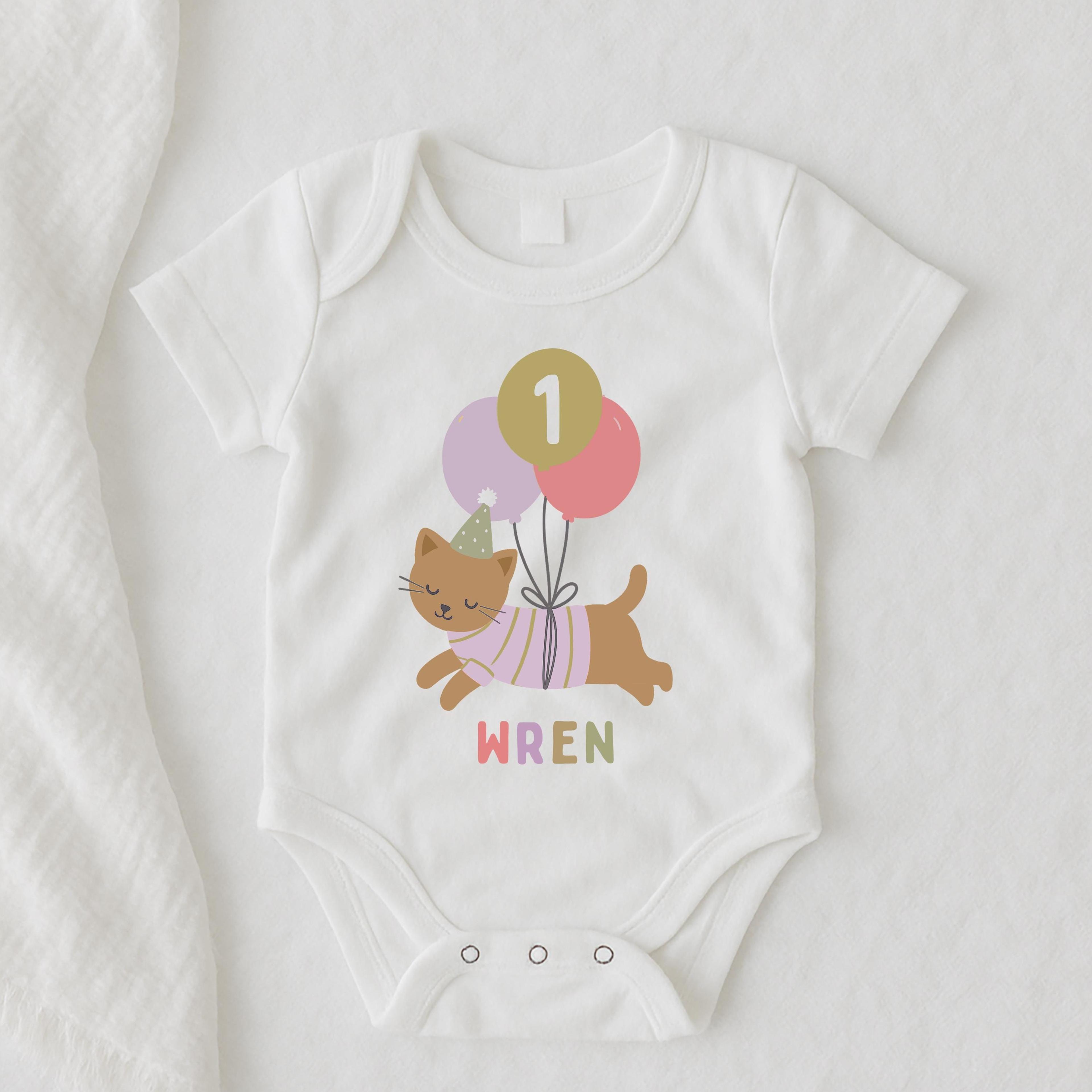custom cat birthday shirt for girls, personalized kitty birthday outfit, cute cat birthday tee, birthday girl shirt