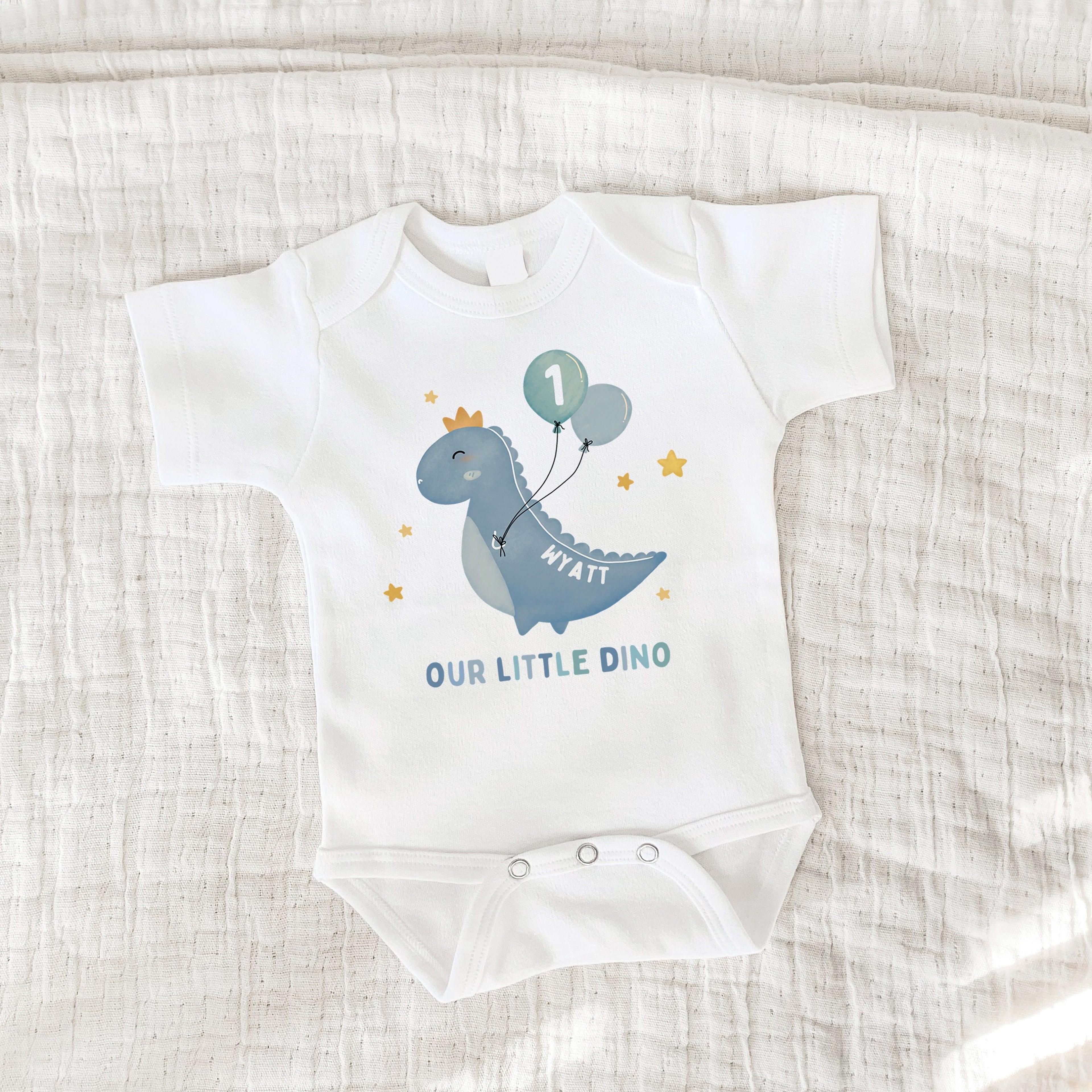 dinosaur first birthday outfit, our little dino birthday romper, dino birthday shirt, first birthday tee, cake smash out
