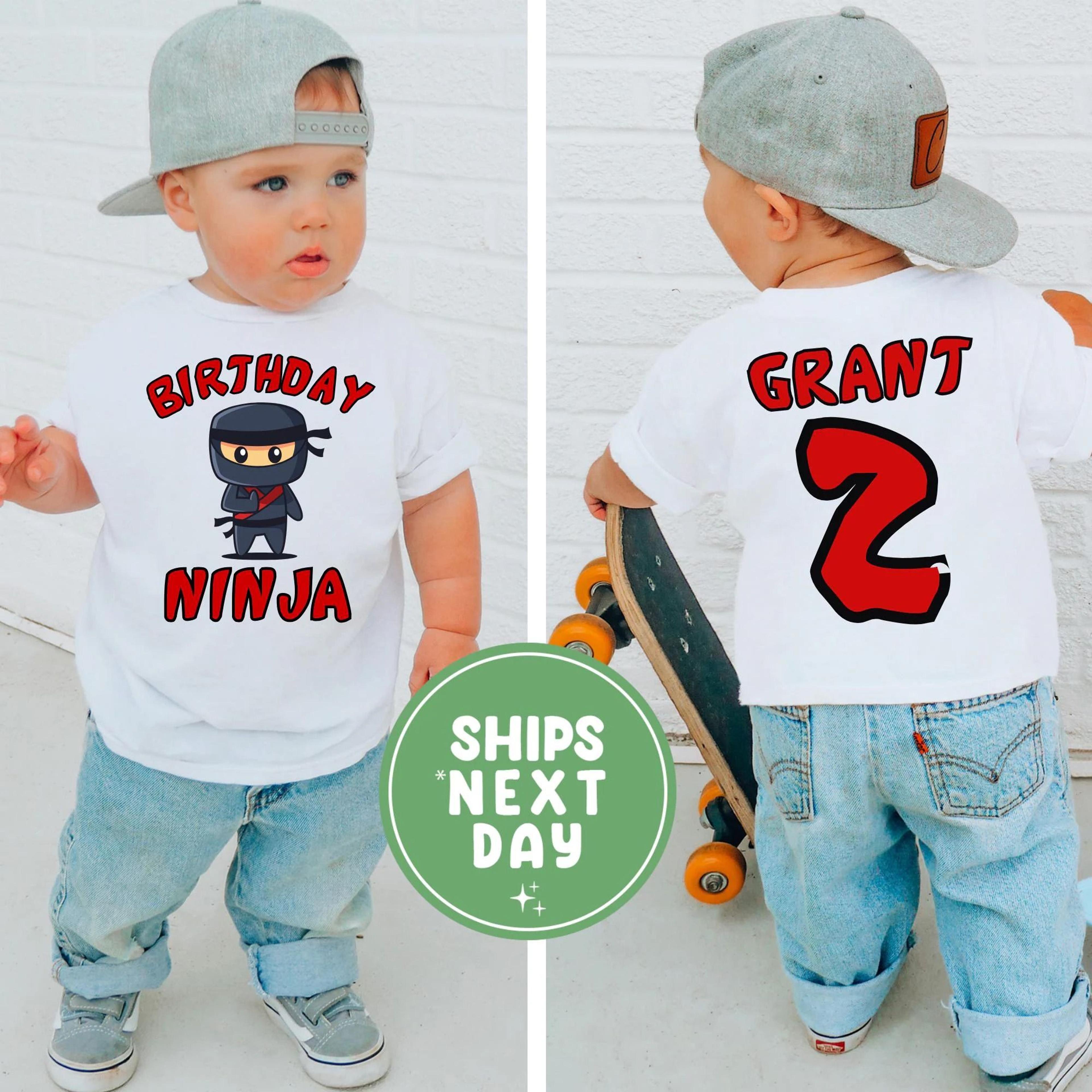 personalized birthday ninja shirt, 2nd birthday boy shirt, ninja birthday outfit, custom name birthday tee, second birth