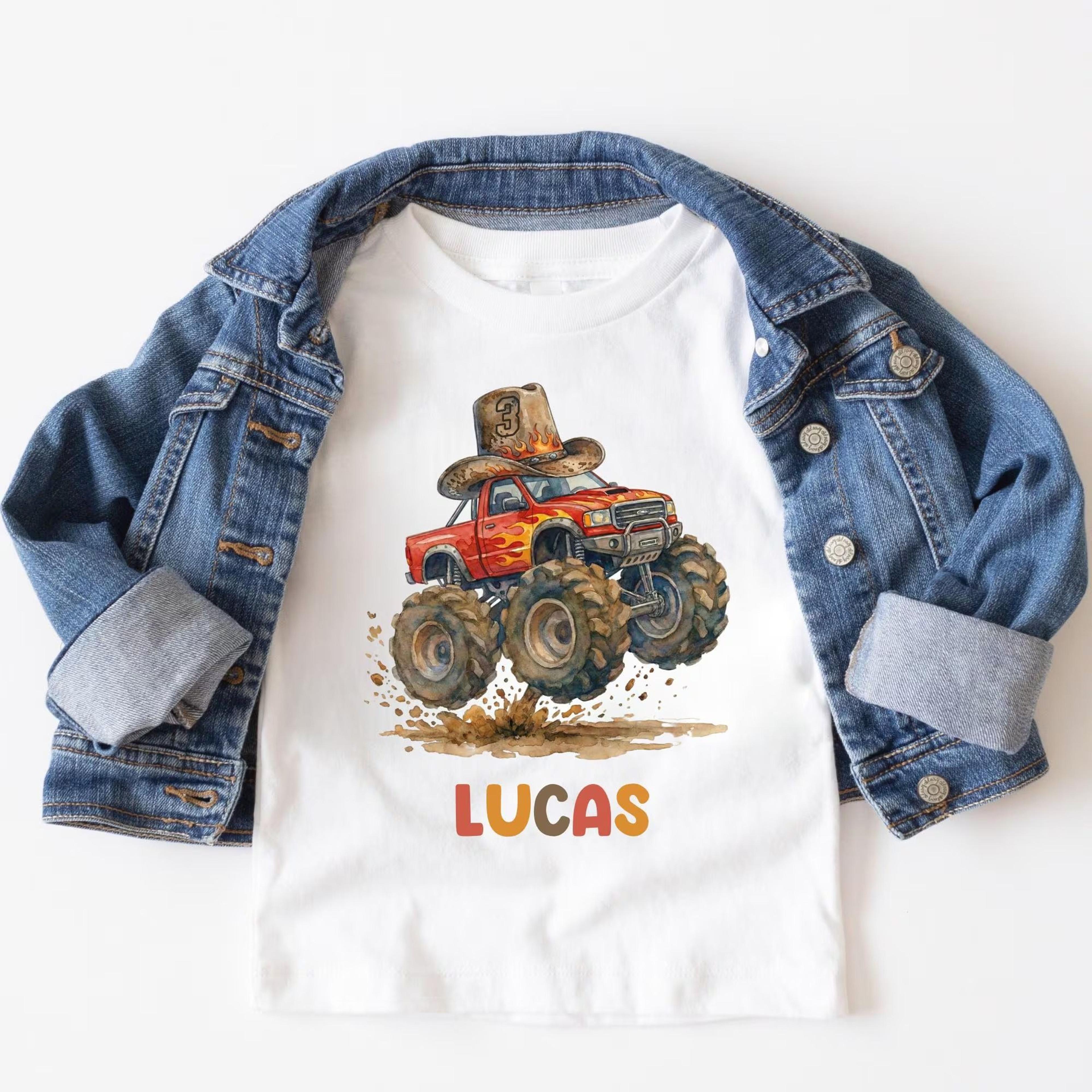 personalized monster truck birthday shirt, 3rd birthday girl shirt, custom name monster truck tee, monster jam birthday