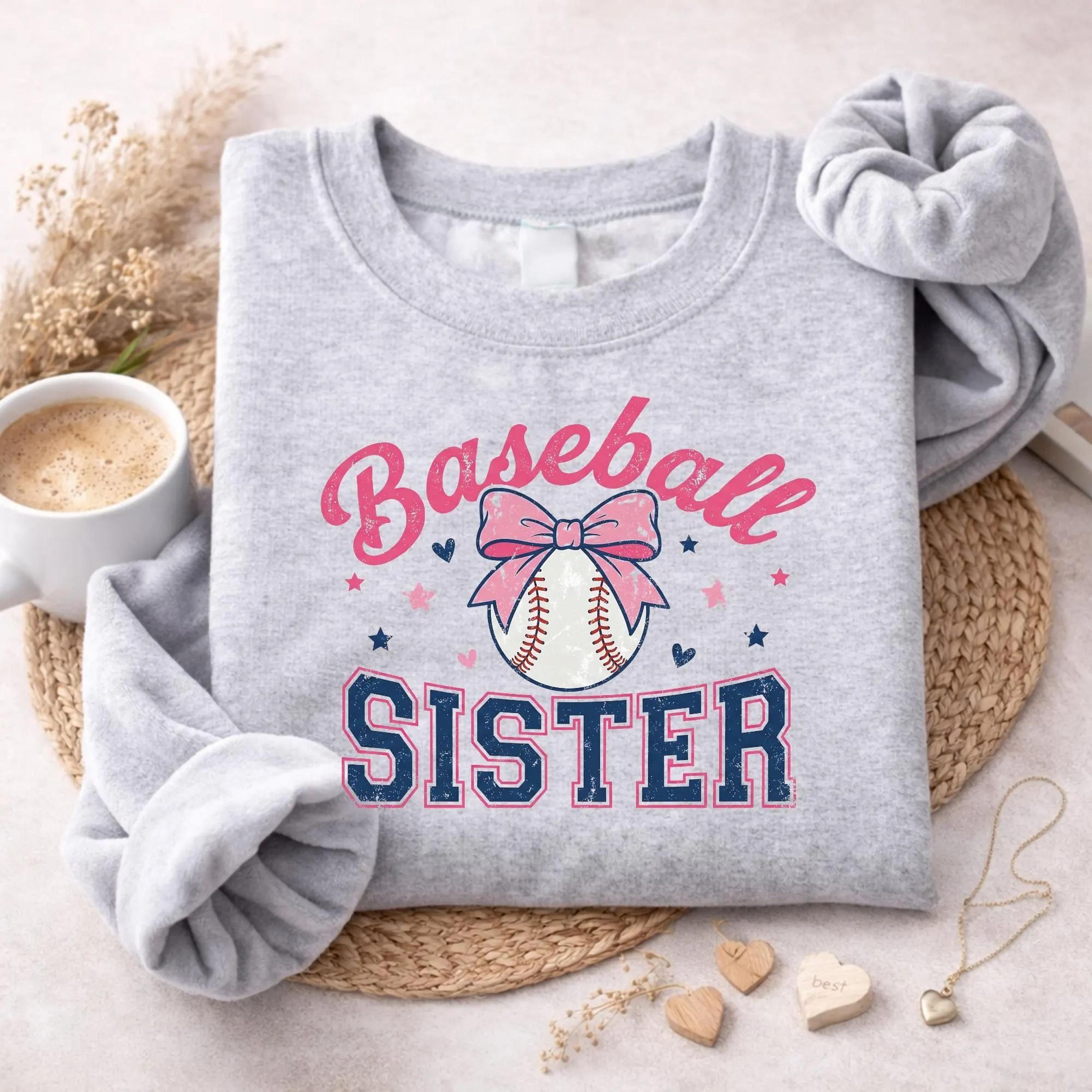 baseball sister sweatshirt, softball sister shirt, baseball family shirt, sports sister crewneck, baseball season tees