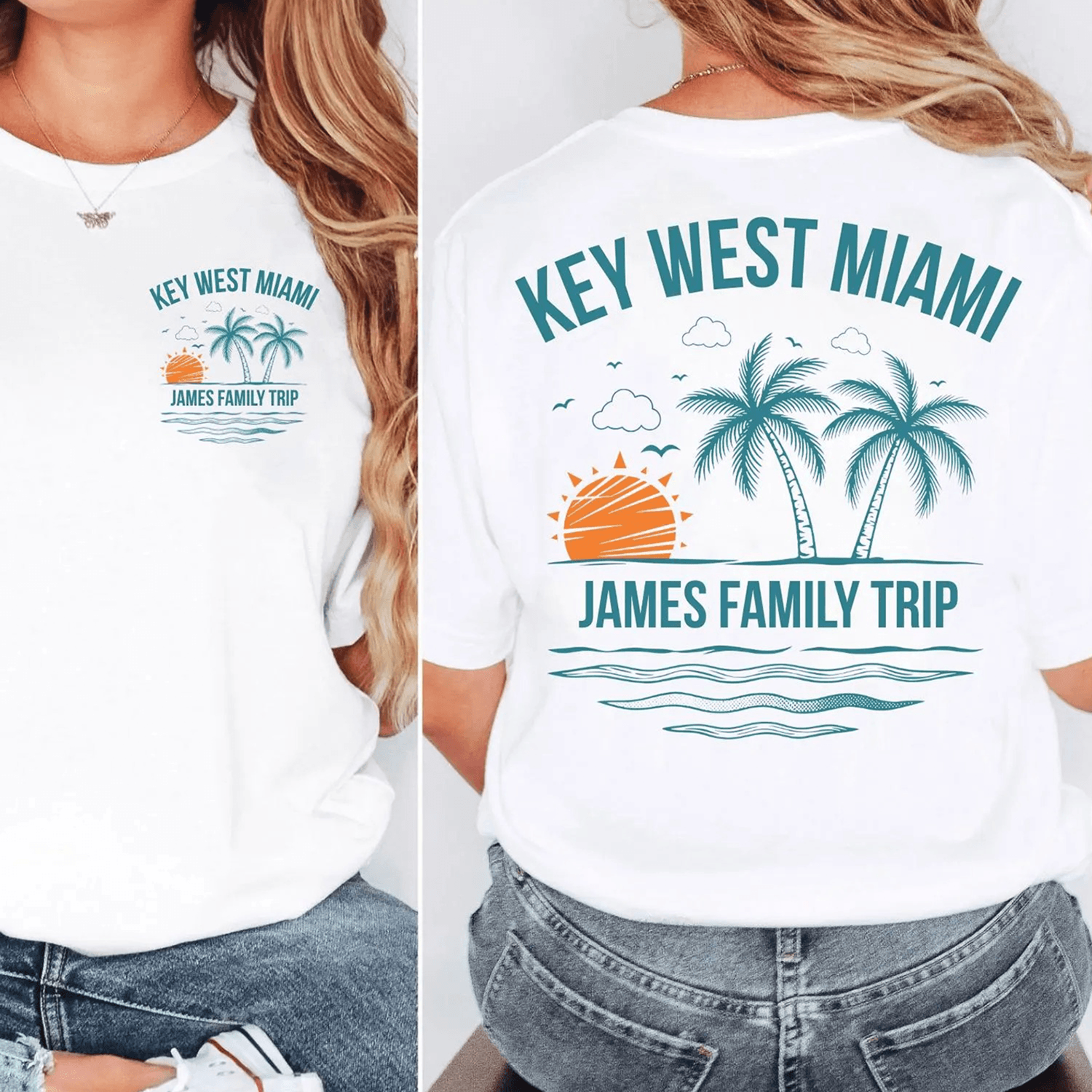 key west miami family trip shirt, custom family vacation shirt, personalized beach trip tee, matching family vacation