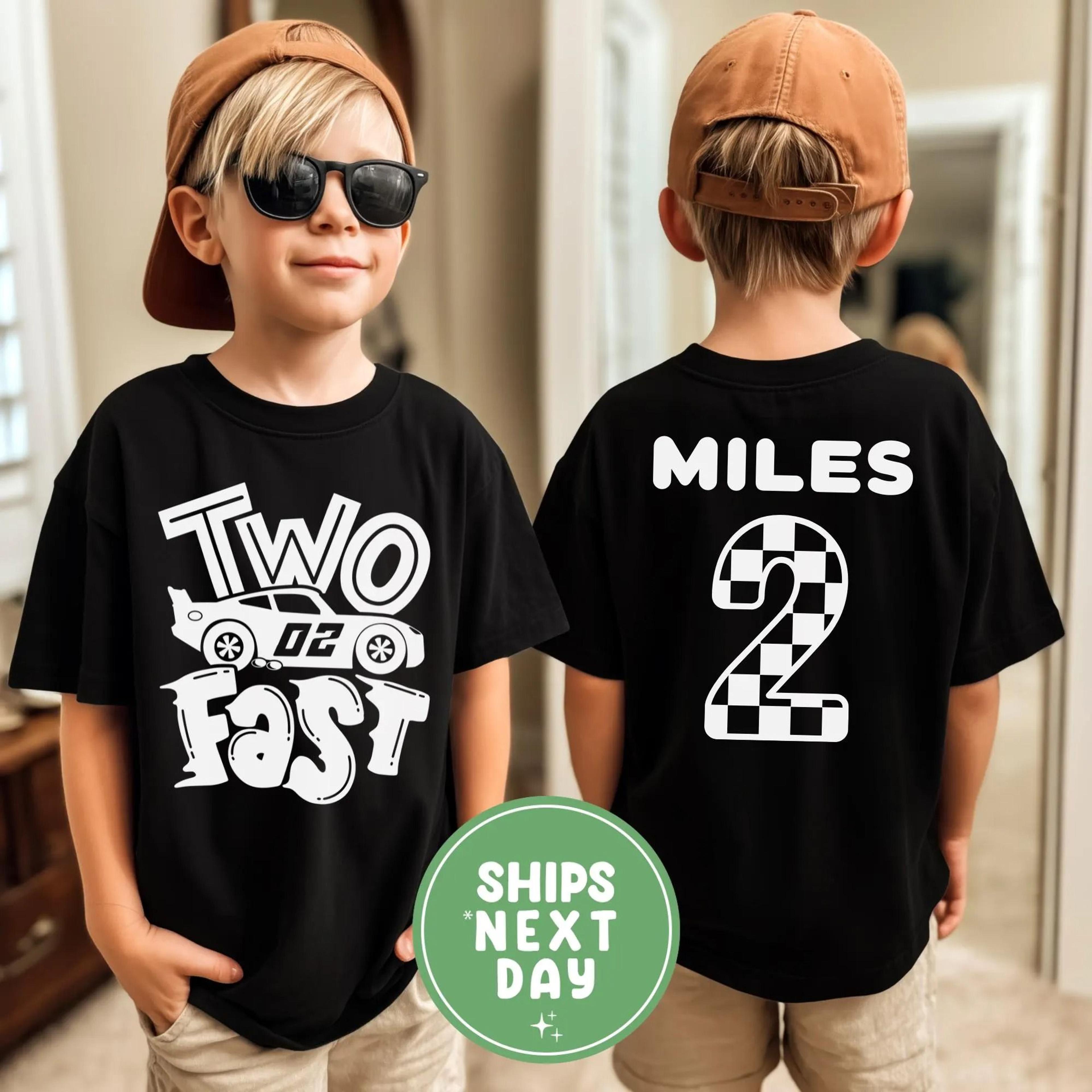 two fast birthday shirt, race car 2nd birthday shirt, personalized two fast tee, custom name birthday shirt, race car