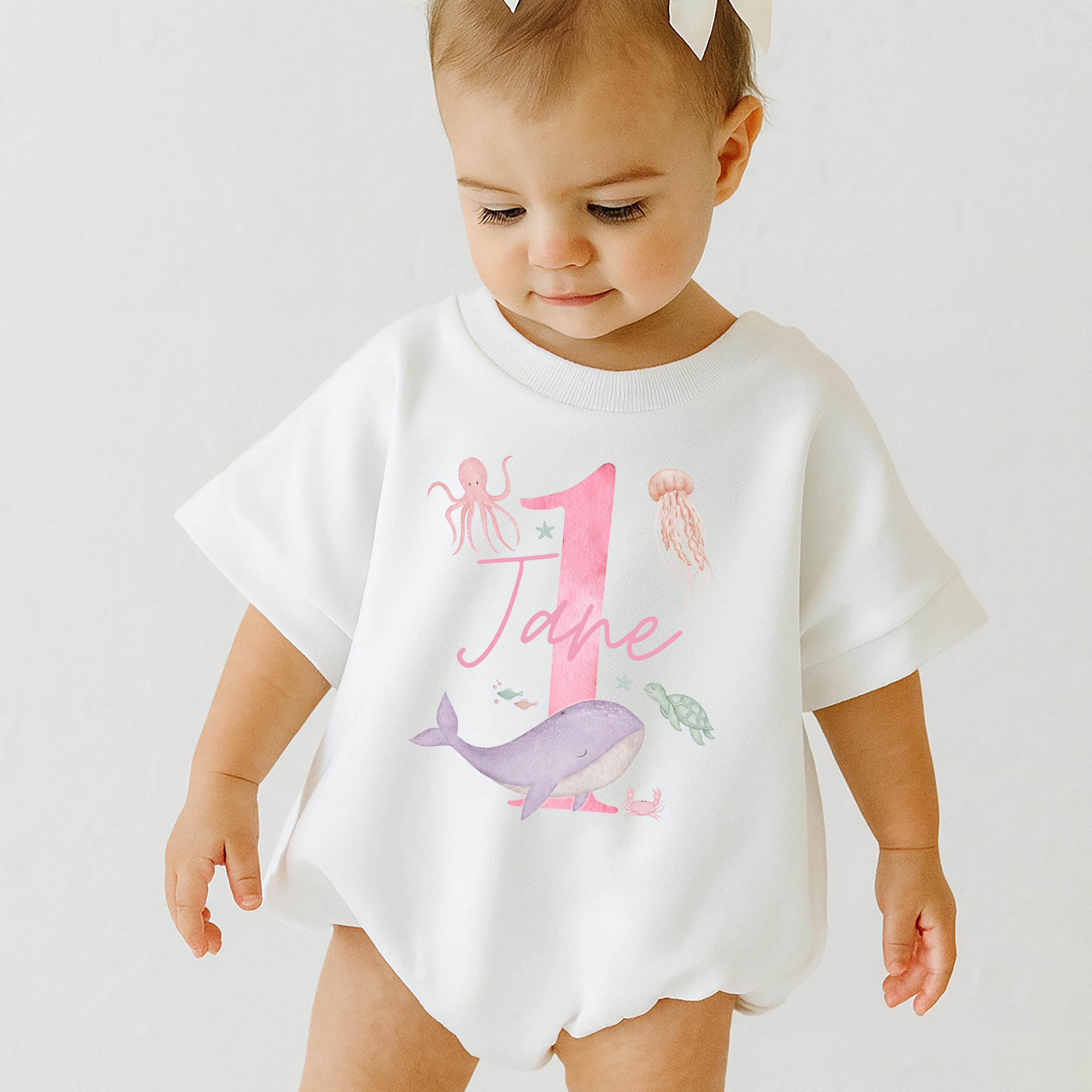 under the sea birthday shirt, pastel pink ocean birthday outfit, mermaid birthday tee, sea animals birthday shirt