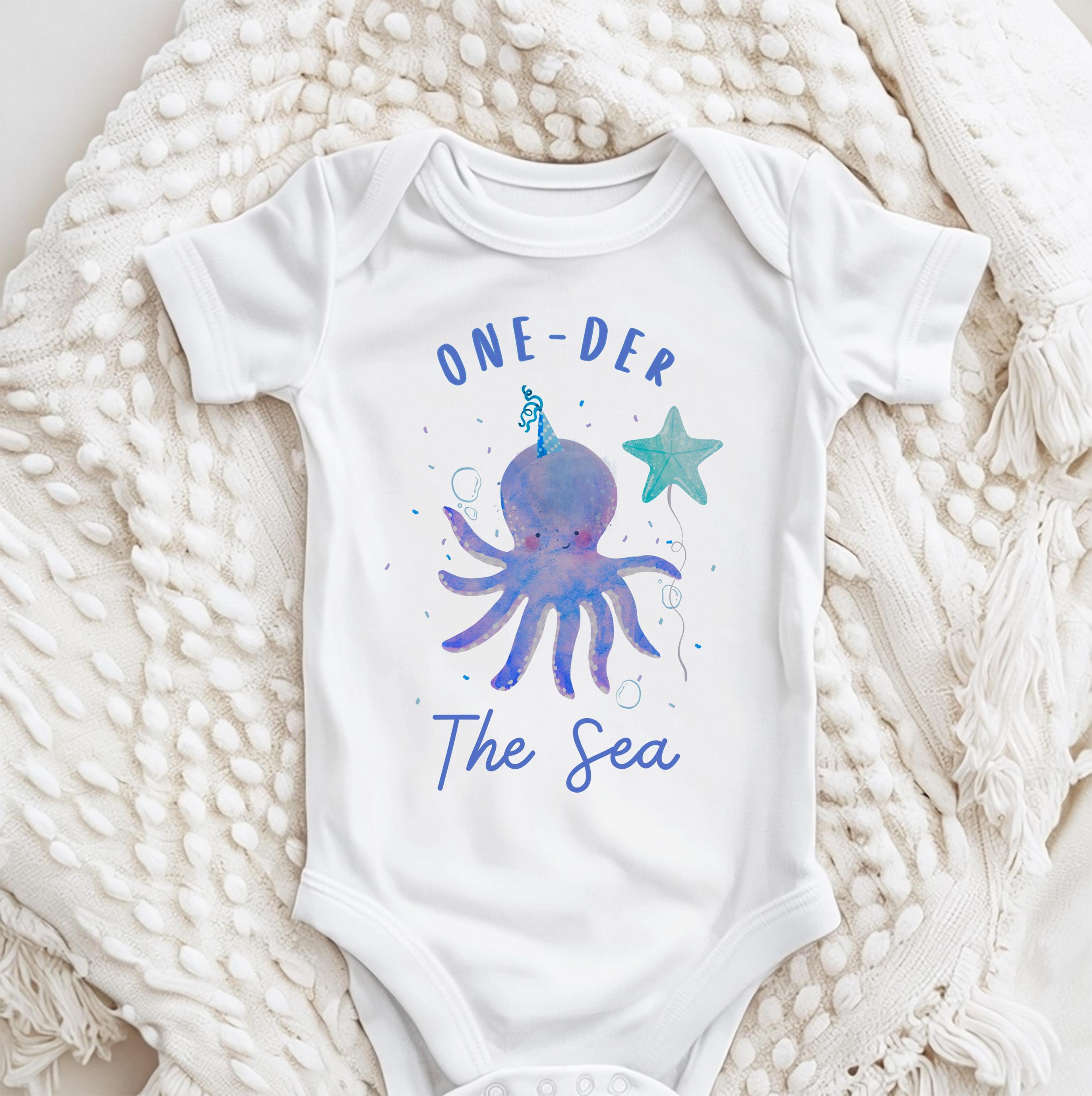 oneder the sea birthday outfit, under the sea first birthday romper, ocean birthday shirt, sea animals birthday tee