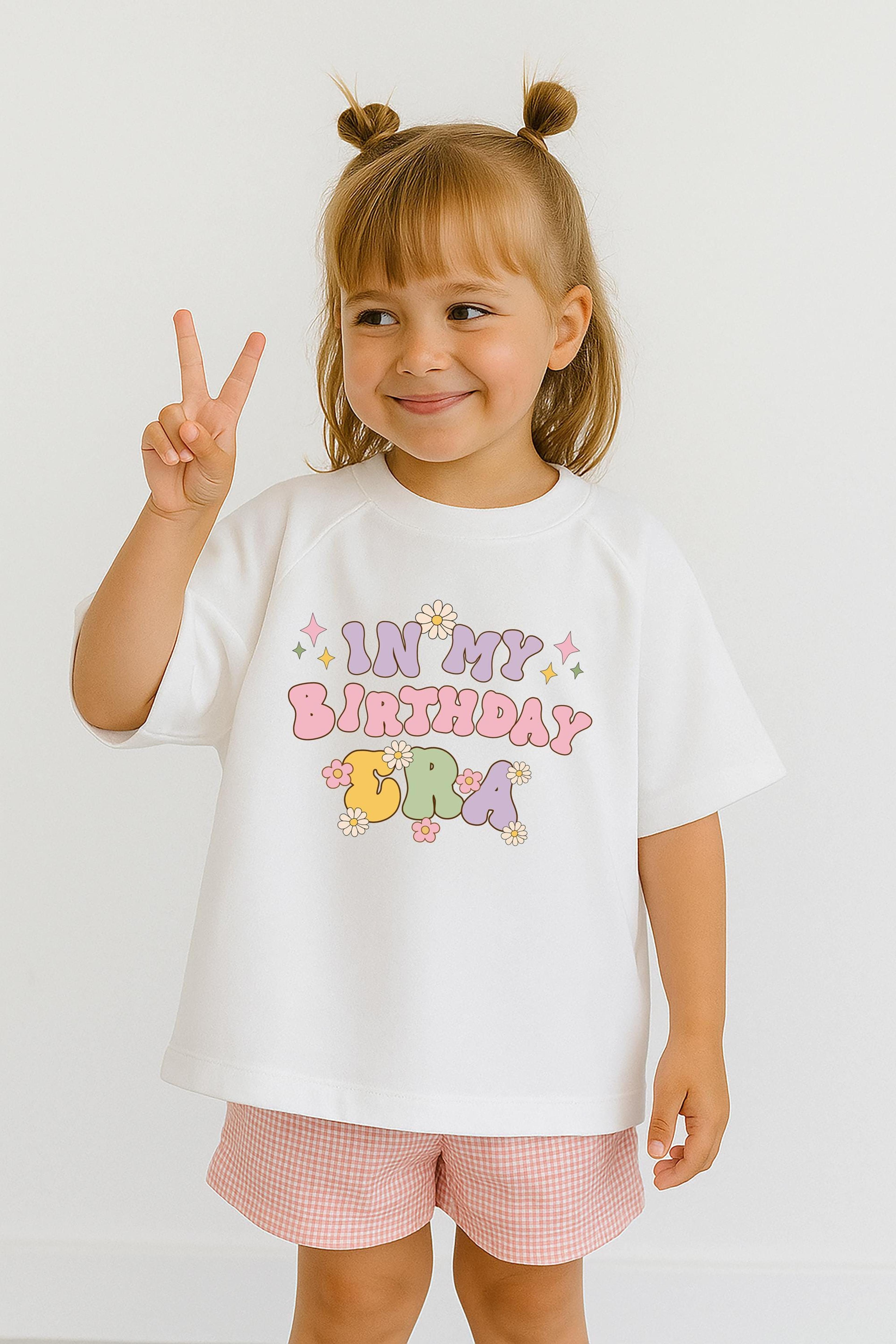 in my birthday era shirt, girls oversized birthday tee, retro birthday girl shirt, custom birthday outfit, groovy birthd