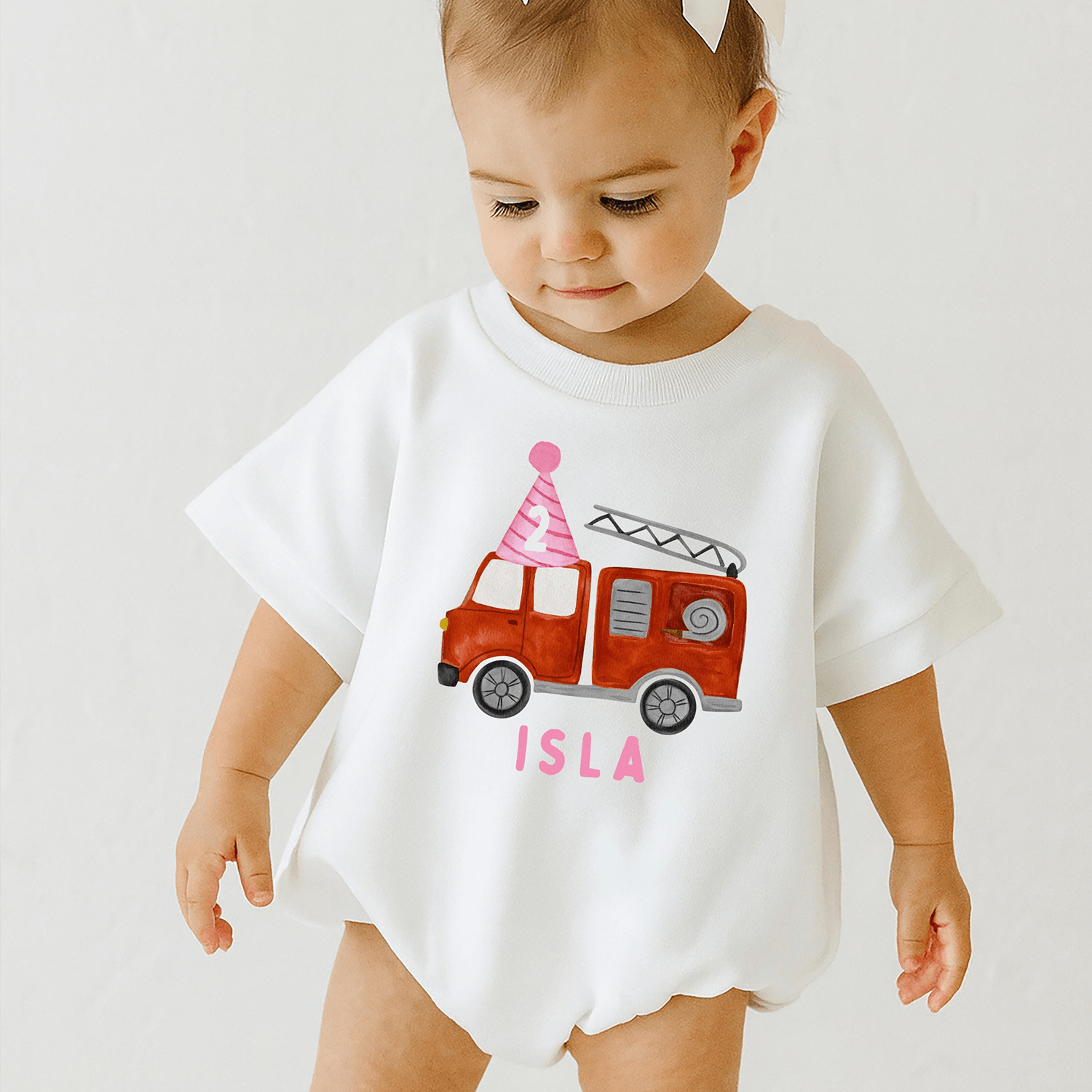 pink fire truck birthday shirt, firefighter birthday girl outfit, pink firetruck birthday tee, birthday girl shirt, fire