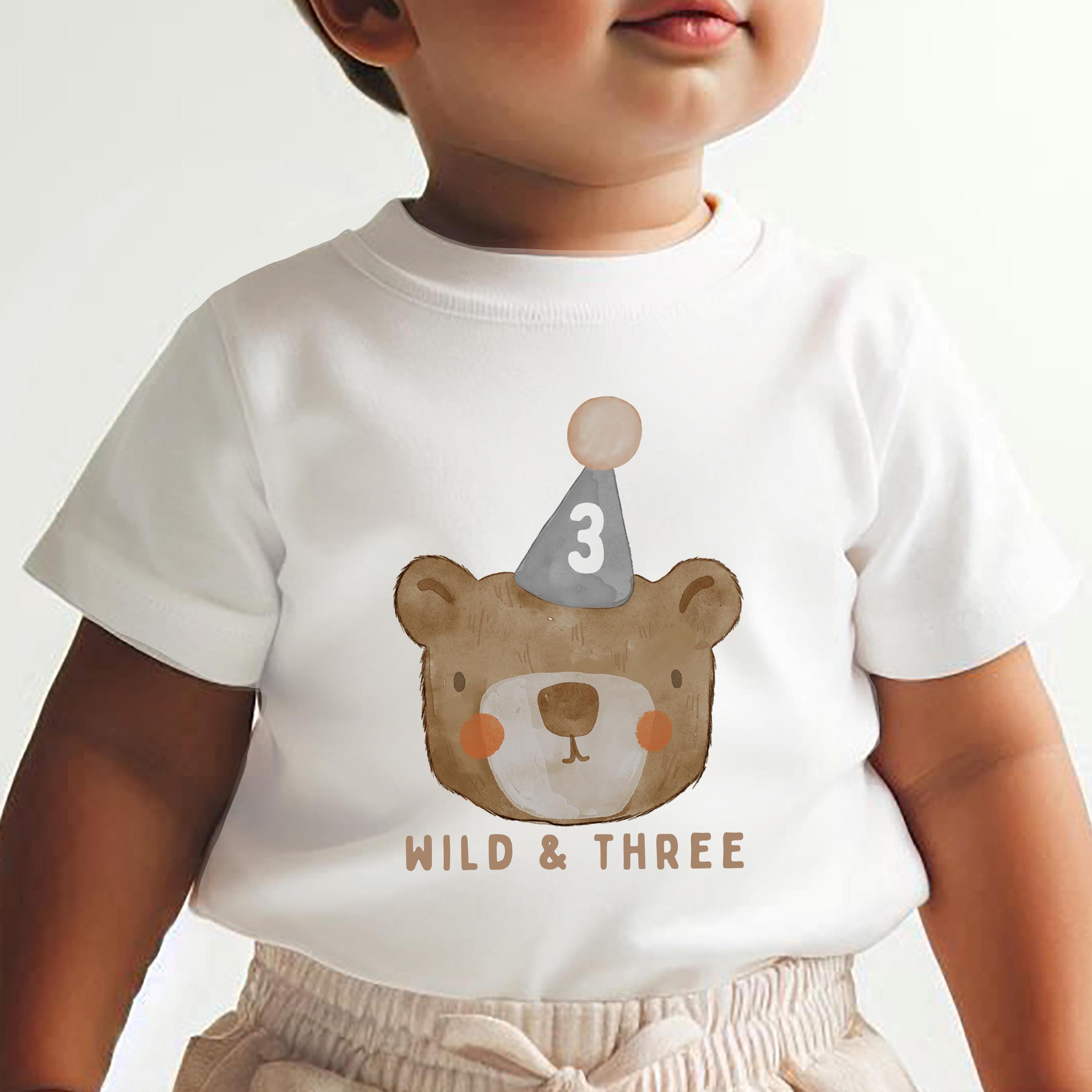 wild and three birthday shirt, third birthday outfit, bear birthday tee, woodland birthday shirt, three wild birthday ou