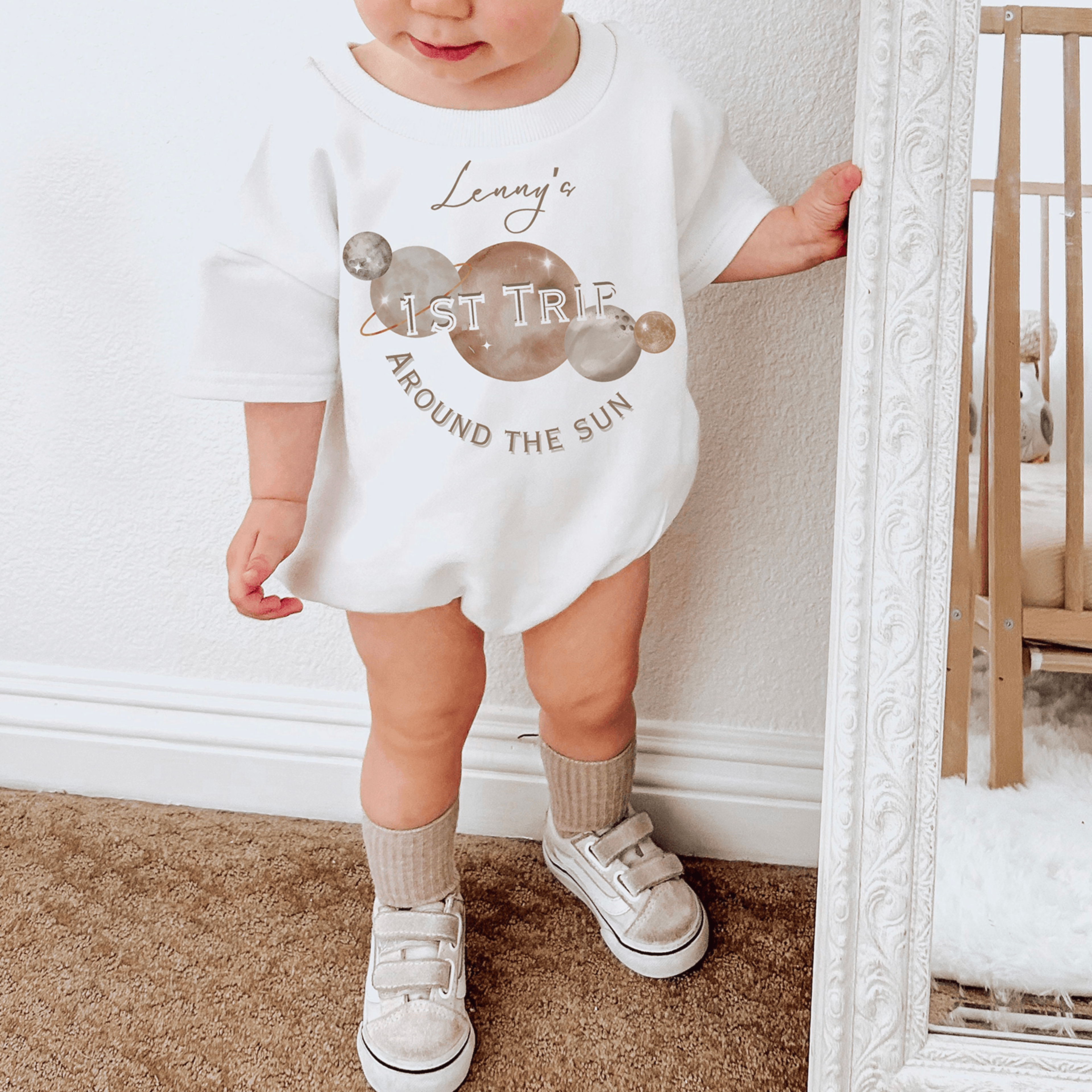 first trip around the sun birthday outfit, sunshine first birthday romper, first birthday shirt, one year old outfit, ca