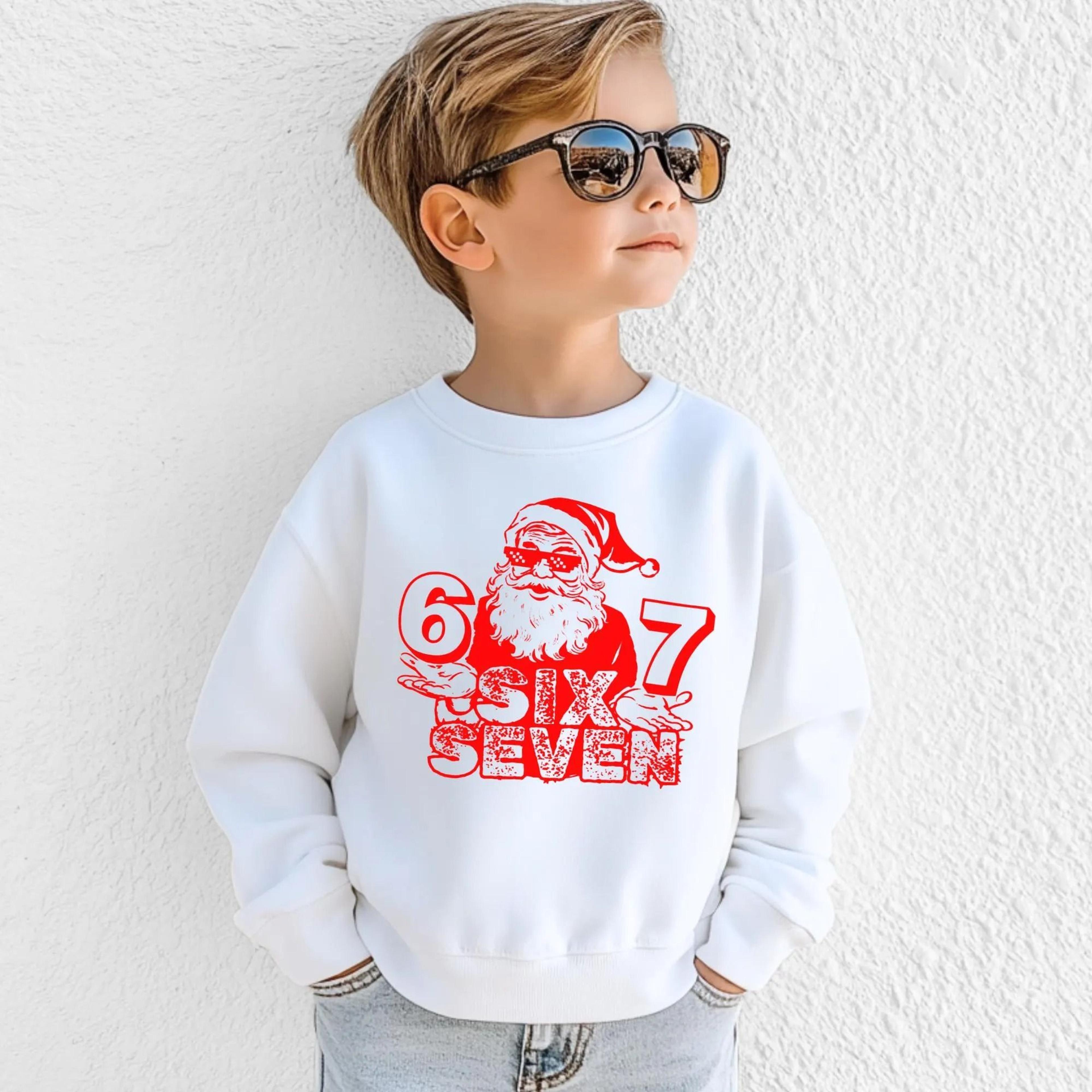 six seven christmas birthday shirt, 7th birthday christmas shirt, birthday boy christmas sweatshirt, december birthday