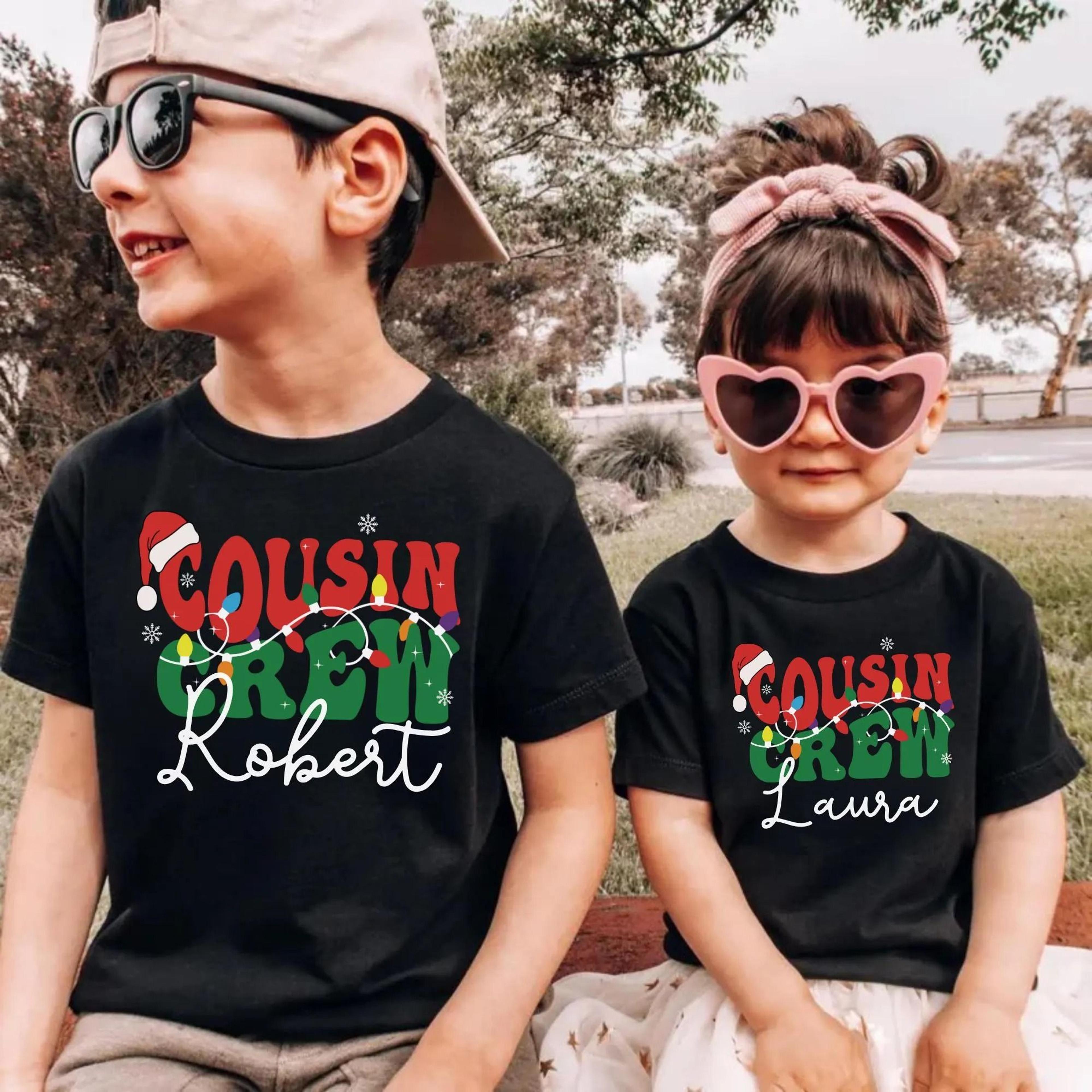 cousin crew christmas shirts, matching cousin christmas pajamas, personalized cousin crew family christmas shirts