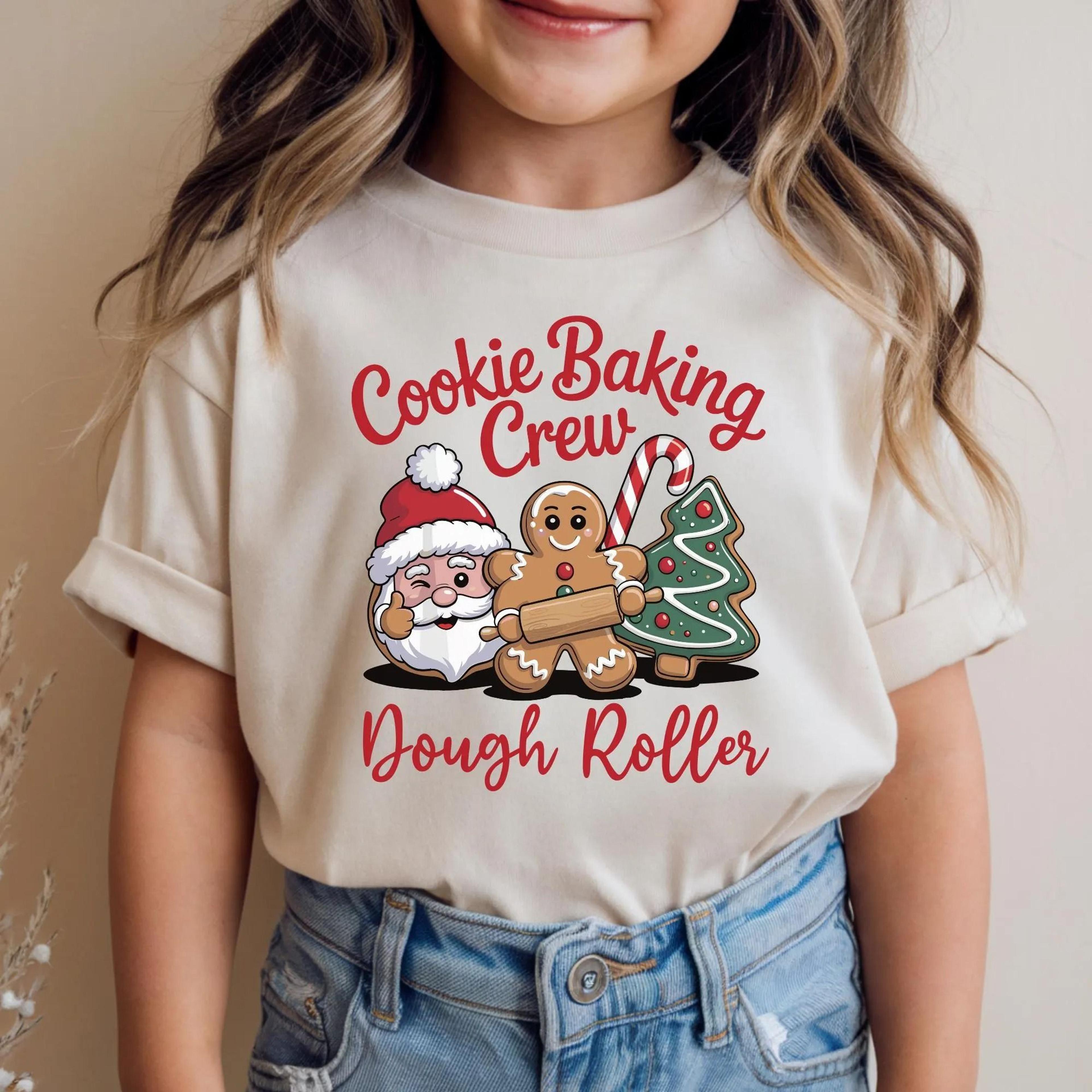 cookie baking crew shirt, christmas baking shirt, holiday baking tee, christmas cookie crew shirt, dough roller