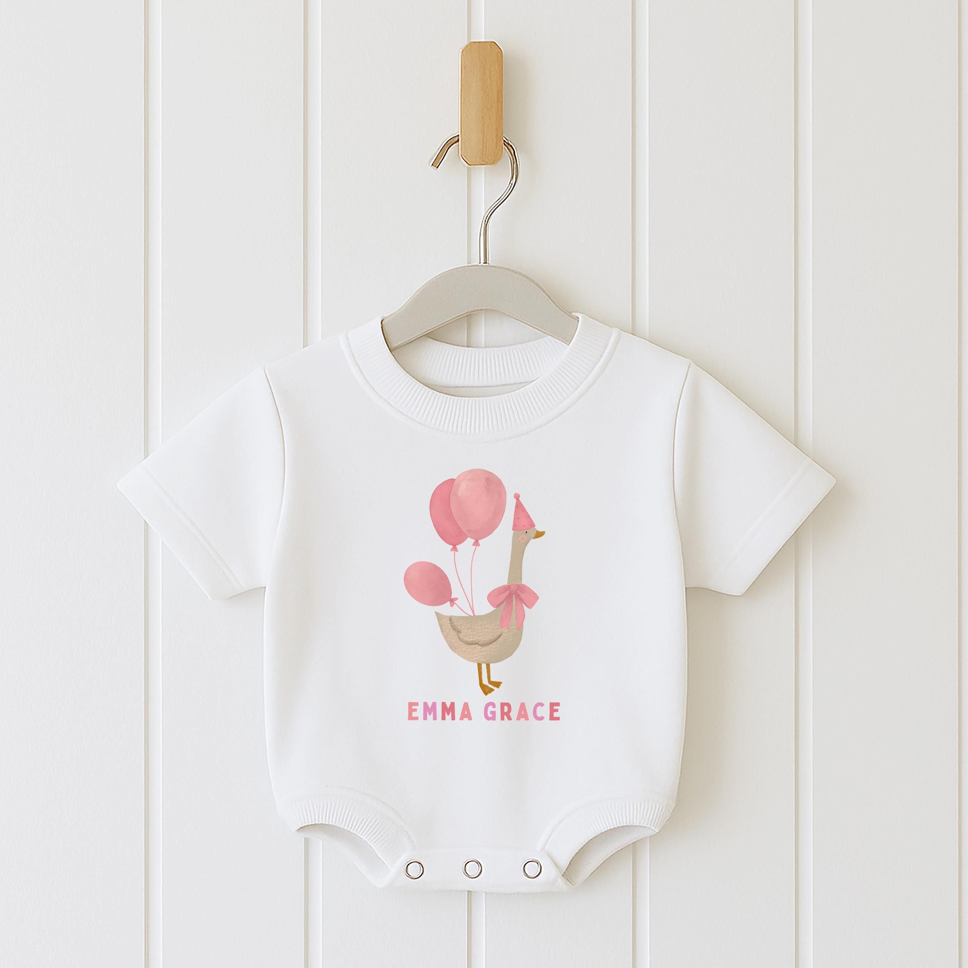personalized silly goose birthday shirt, pink birthday girl outfit, goose birthday tee, funny birthday shirt, birthday p