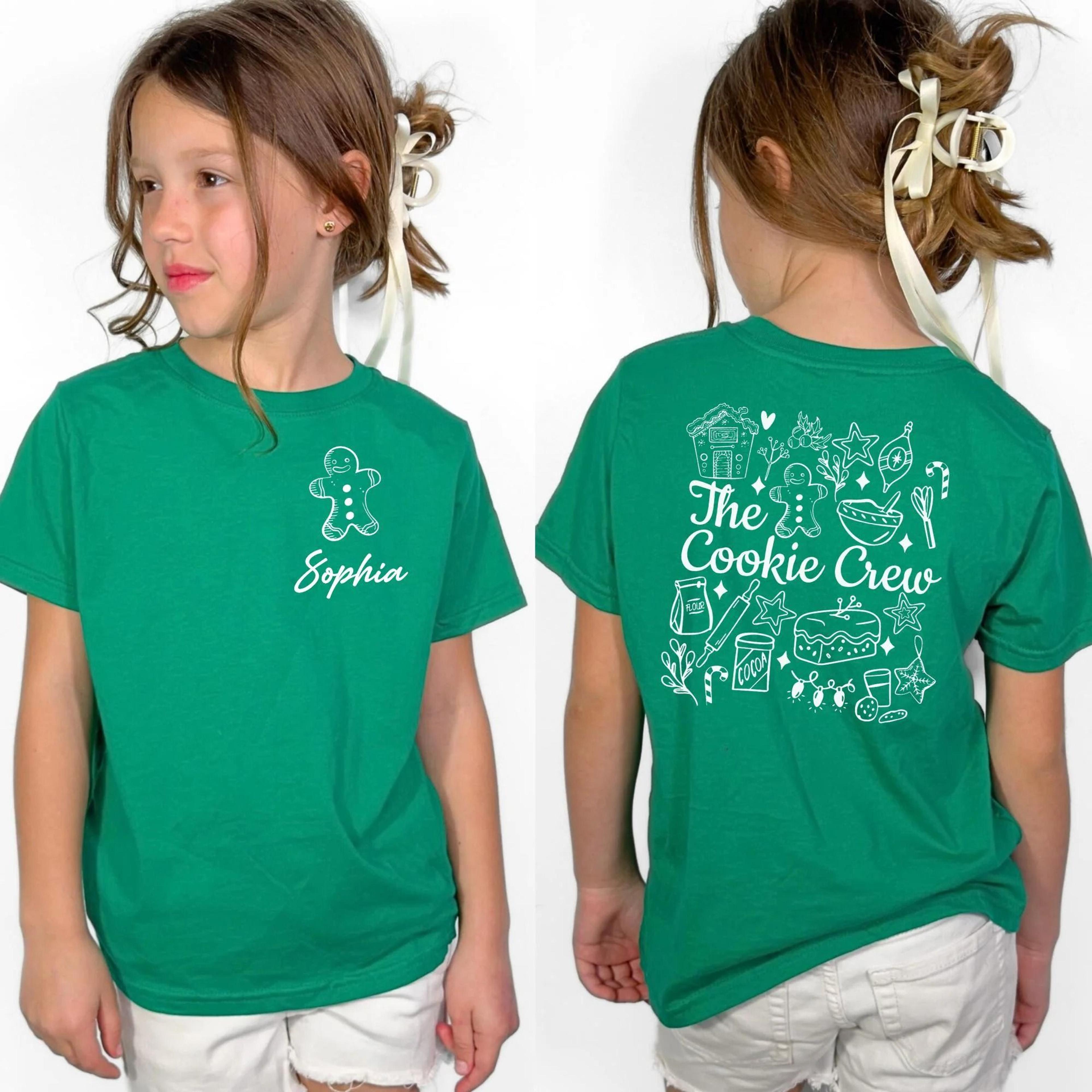 cookie crew christmas shirt, personalized christmas cookie crew tee, matching family christmas baking shirt, custom name