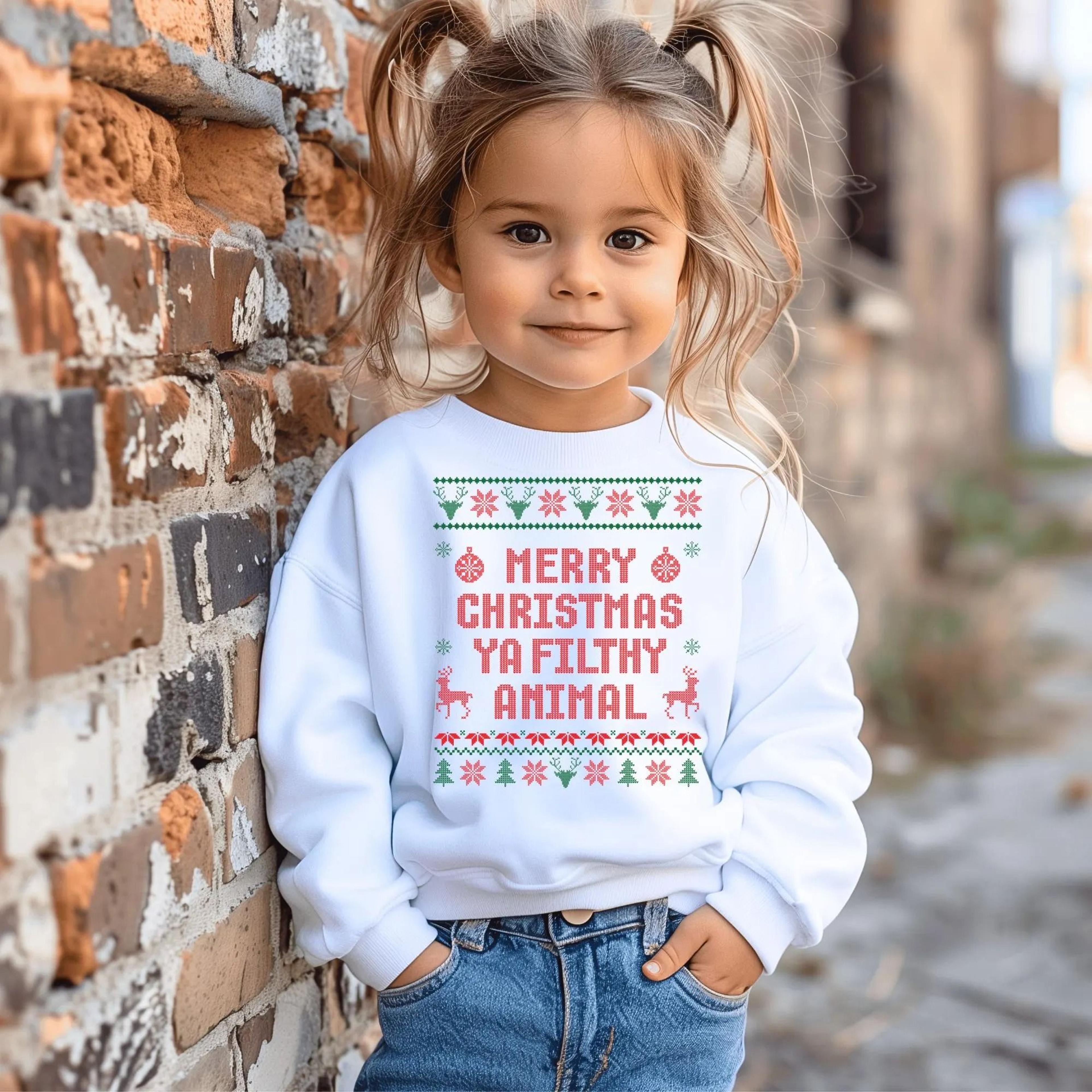 merry christmas ya filthy animal sweatshirt, funny christmas sweatshirt, home alone christmas crewneck, kids christmas