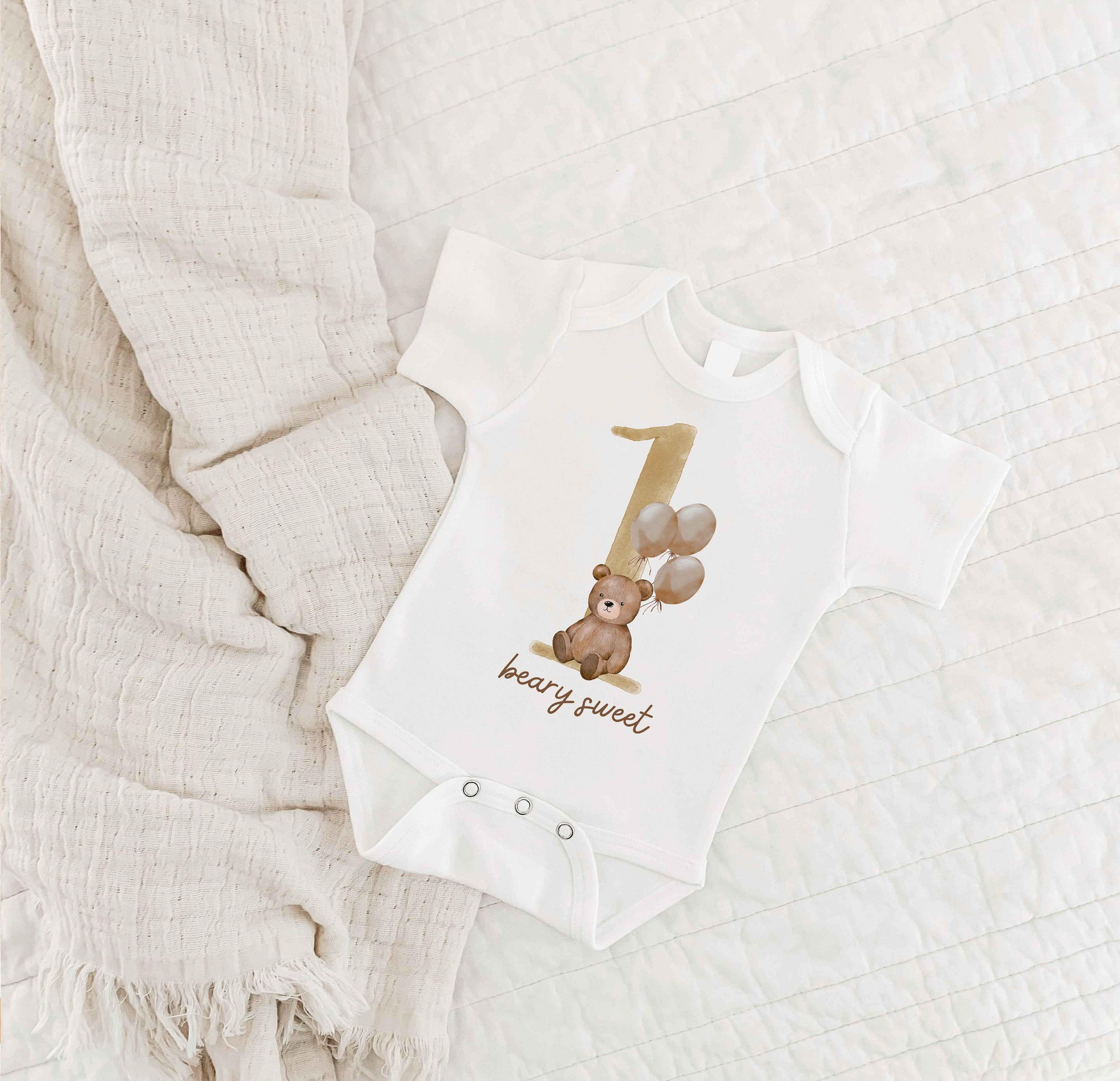 beary first birthday outfit, bear birthday romper, woodland first birthday shirt, bear theme birthday outfit, cake smash