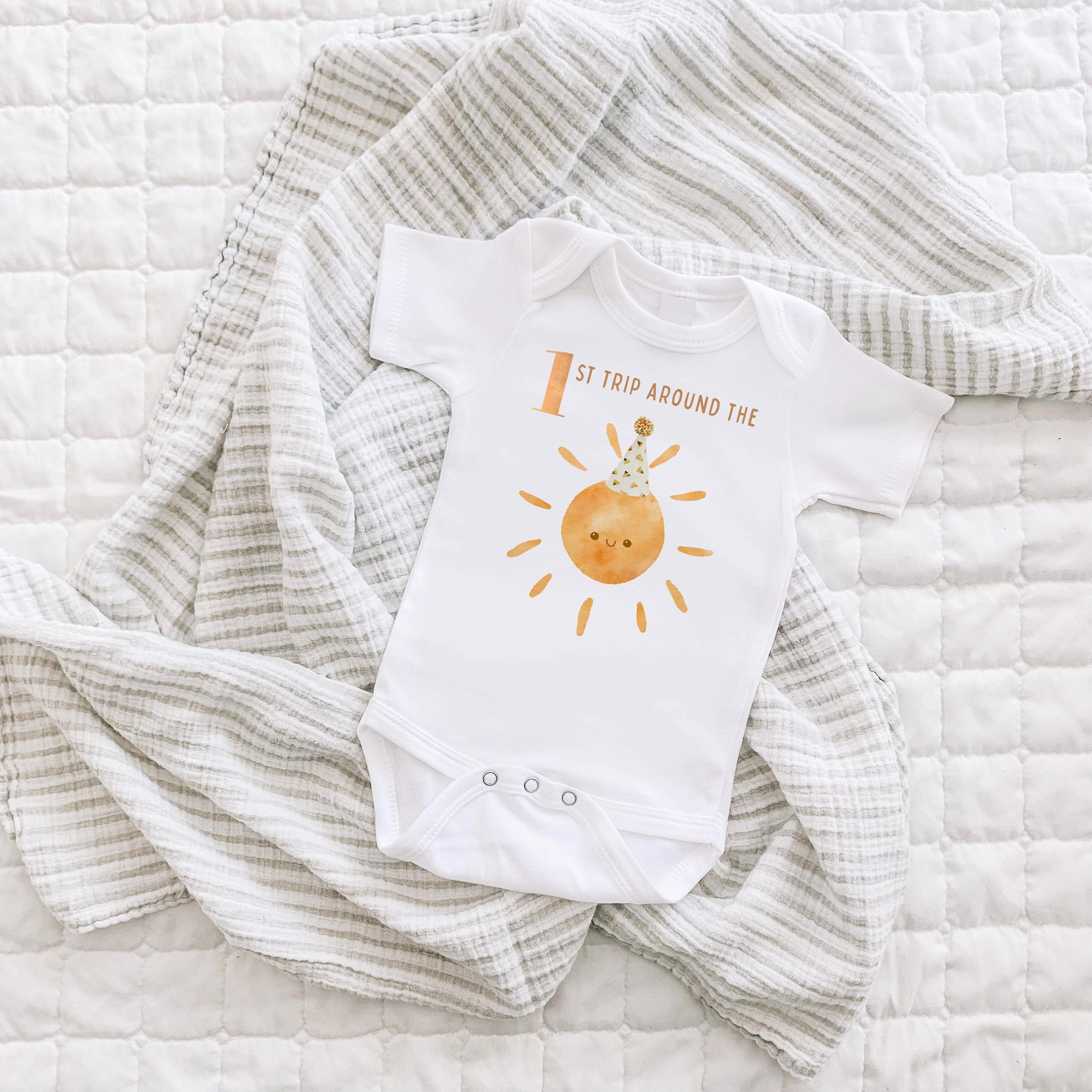 first trip around the sun romper, personalized sunshine birthday outfit, first birthday romper, one year old outfit, cak