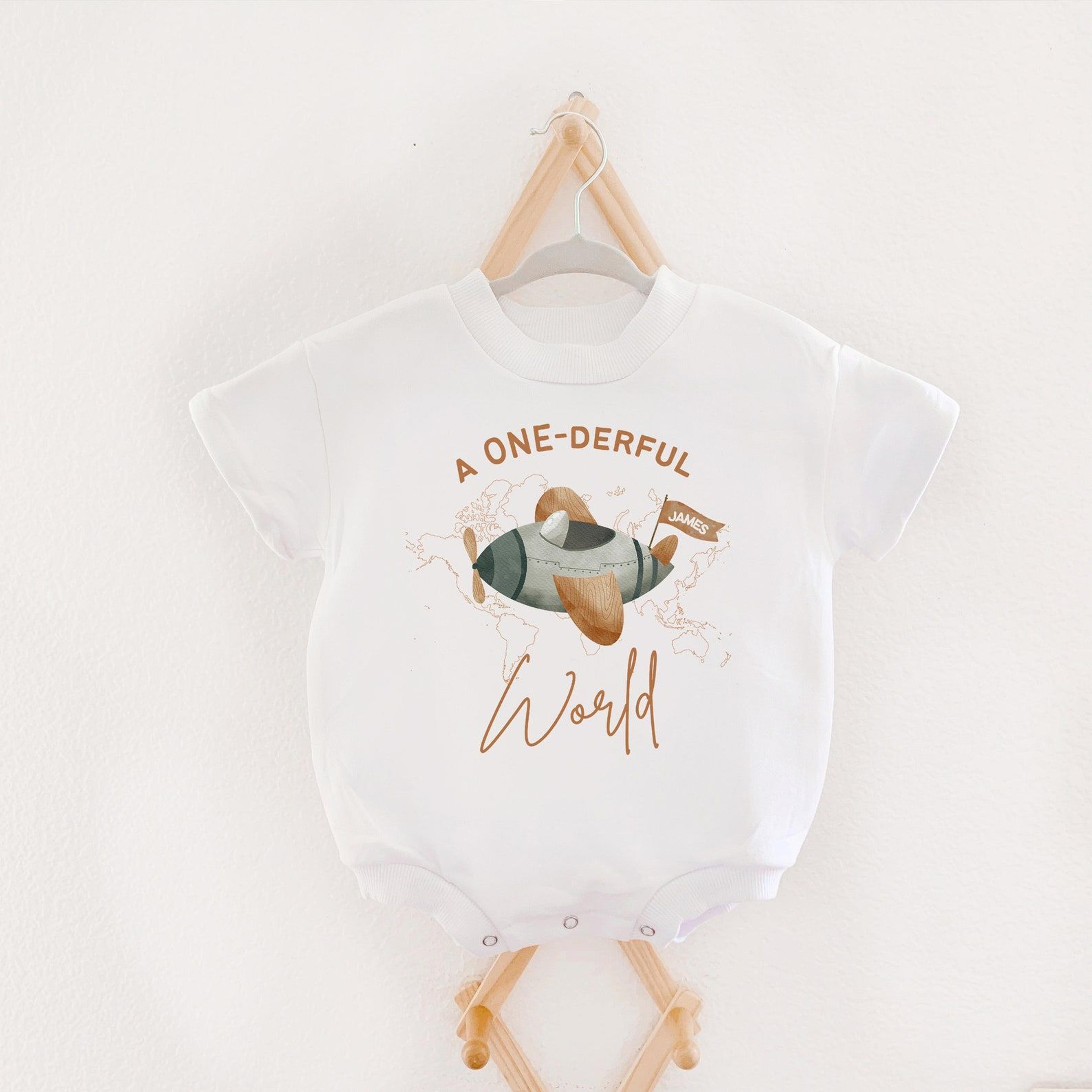 airplane first birthday outfit, first trip around the world birthday romper, airplane birthday shirt, travel theme birth