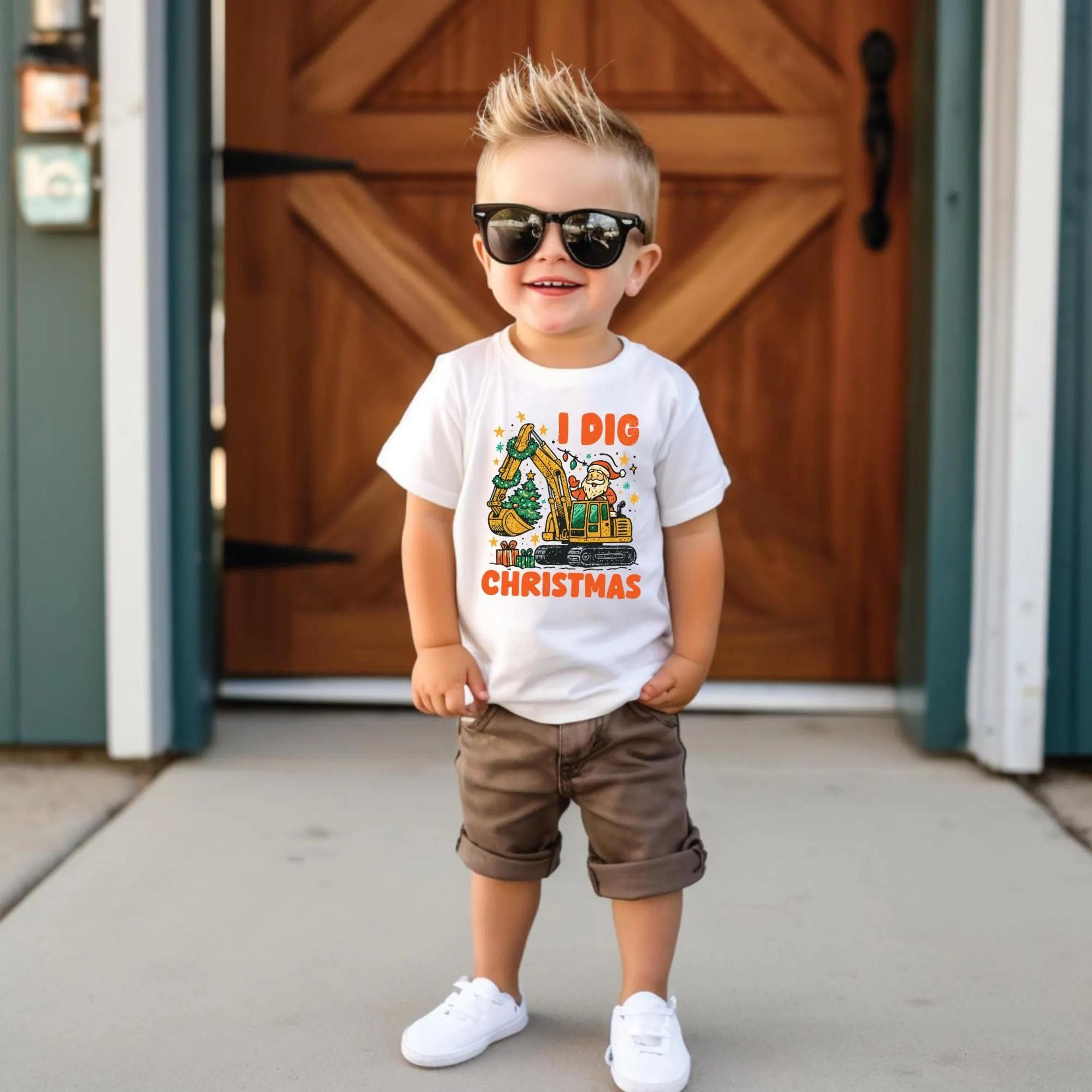 i dig christmas shirt, excavator christmas shirt, construction christmas shirt, kids digger christmas sweatshirt