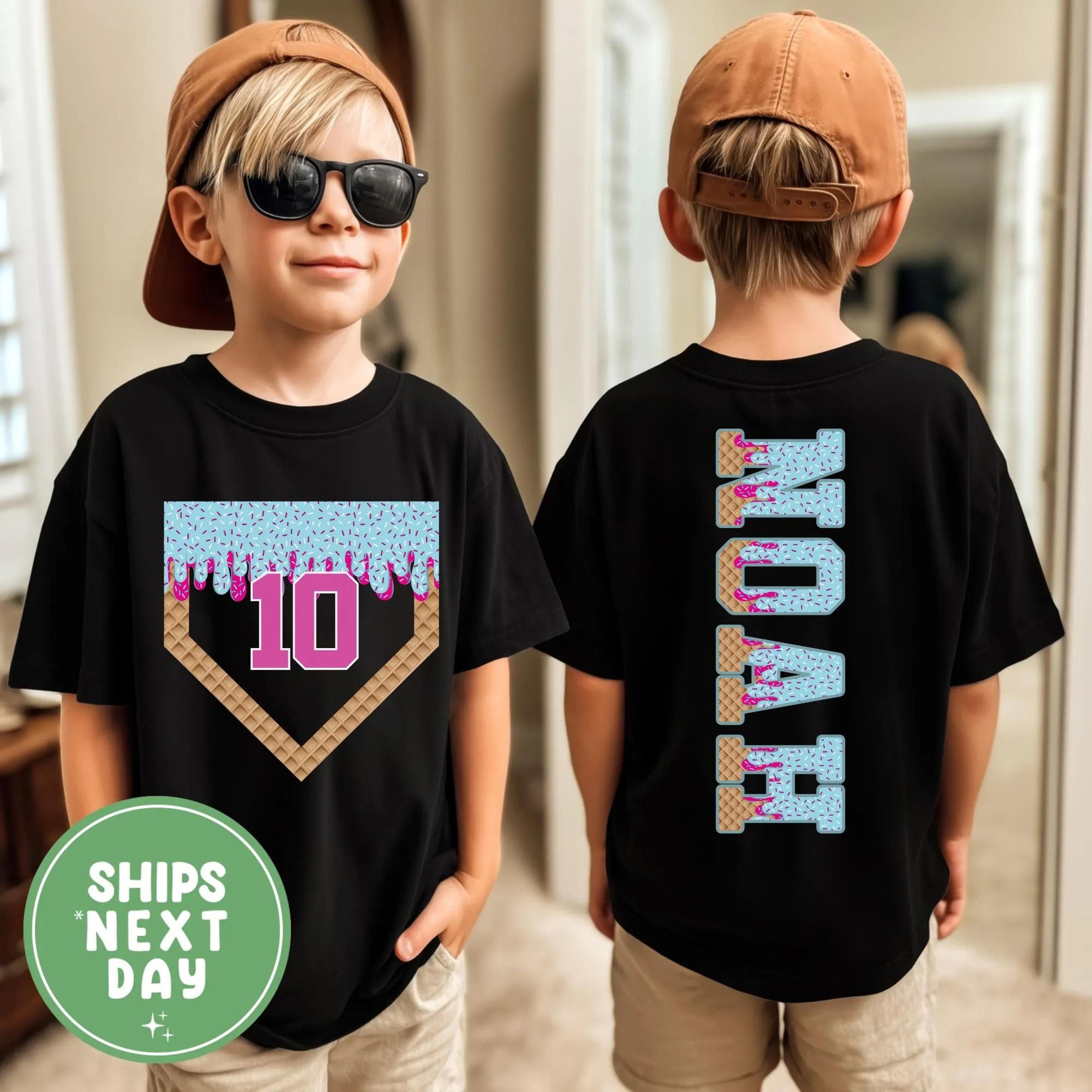 personalized baseball birthday shirt, custom age baseball shirt, boys birthday baseball tee, double digit birthday shirt